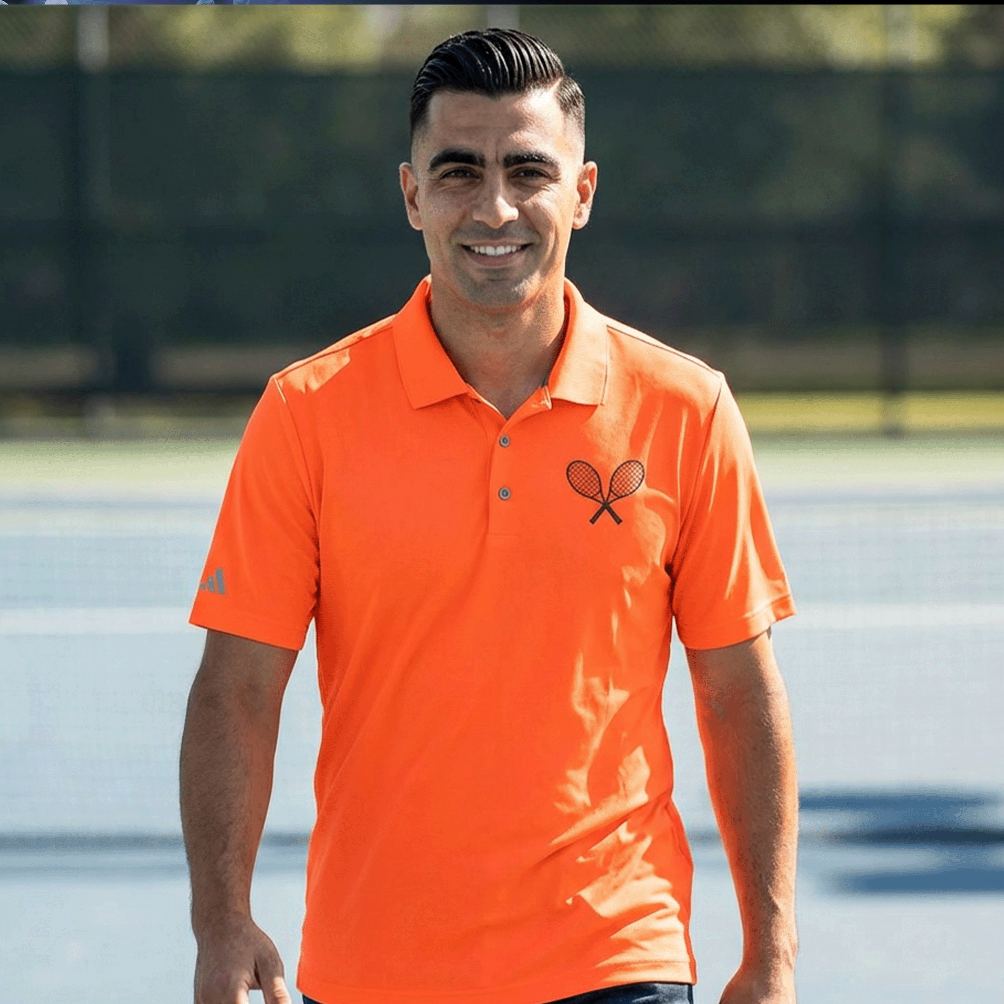 Adidas Performance Polo Embroidered Tennis Rackets