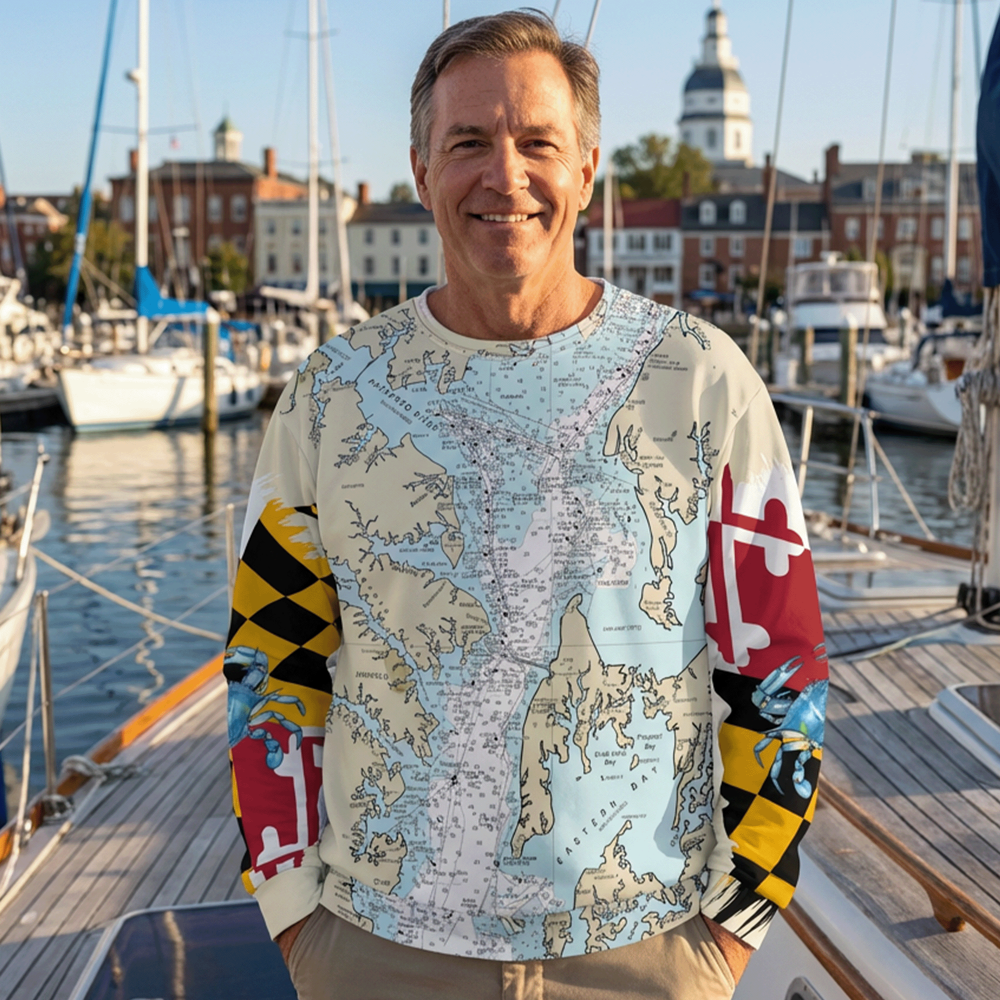 Chesapeake Bay Annapolis Maryland Crewneck Sweatshirt