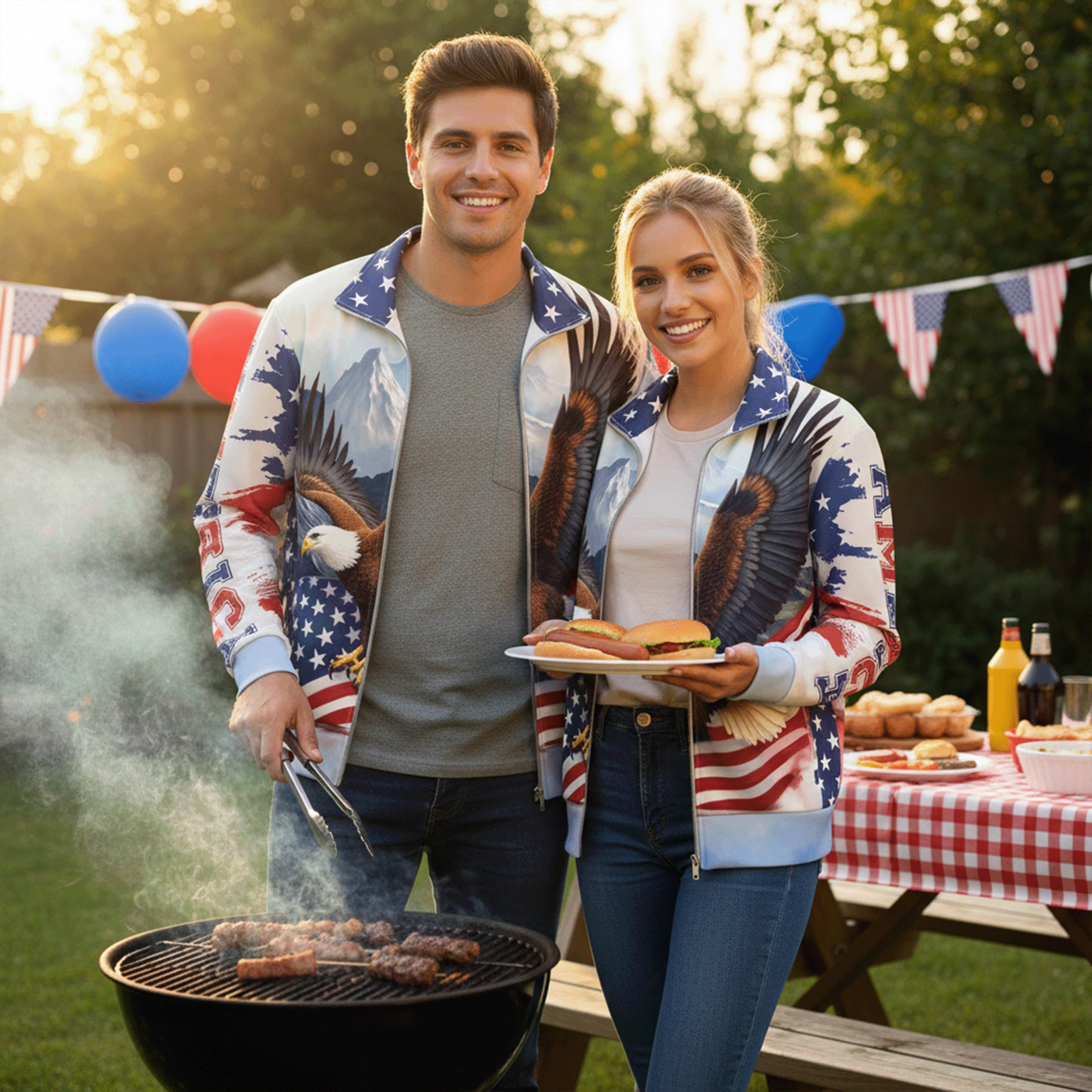 American Eagle Patriotic Unisex Track Jacket