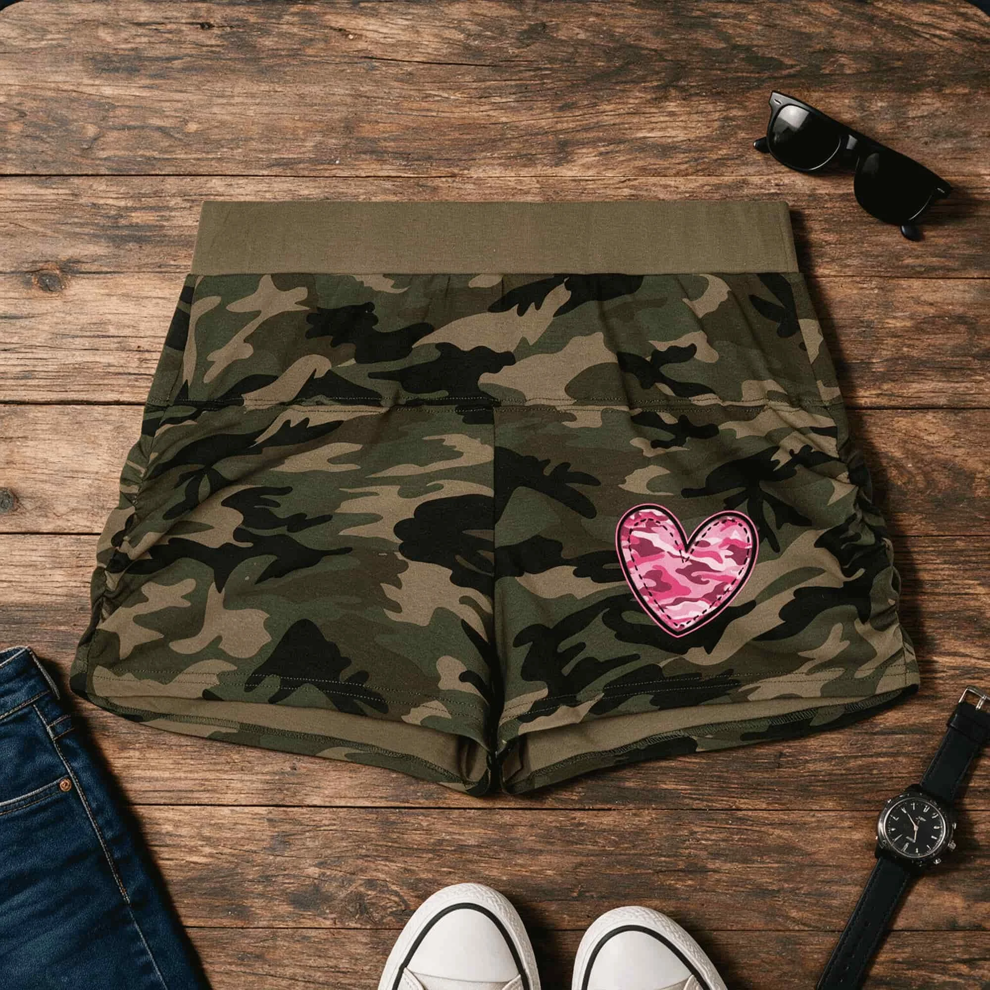 Women's Camo Heart Streetwear Set