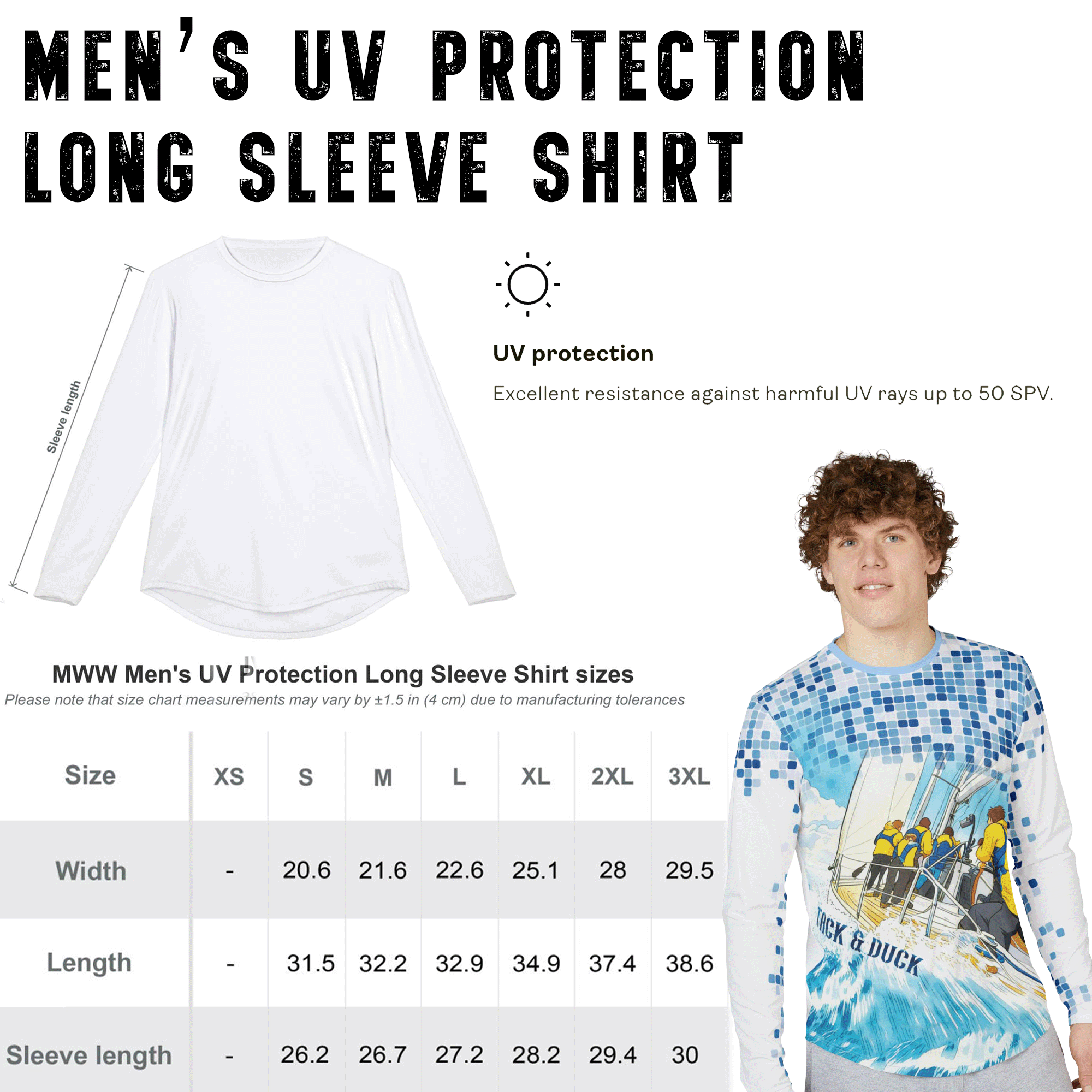 Men's Performance Long Sleeve UV Sun Protection Sailing Shirt
