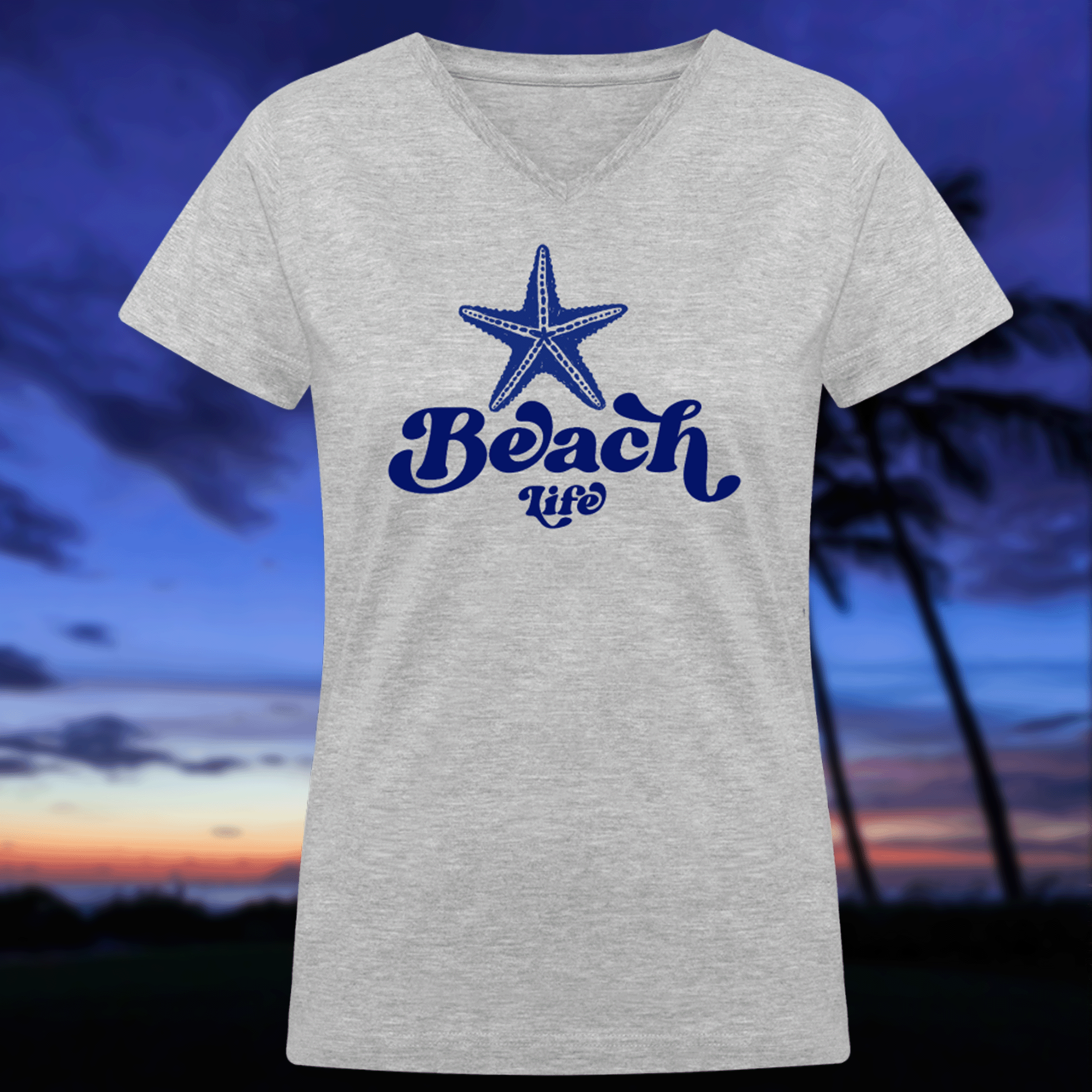 Women's Beach Life Starfish V-Neck T-Shirt