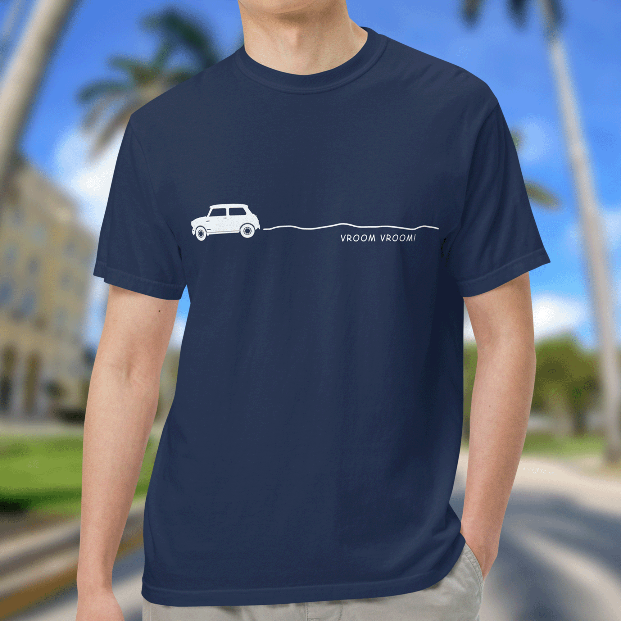Vroom Car Minimalist Unisex Garment-dyed T-shirt