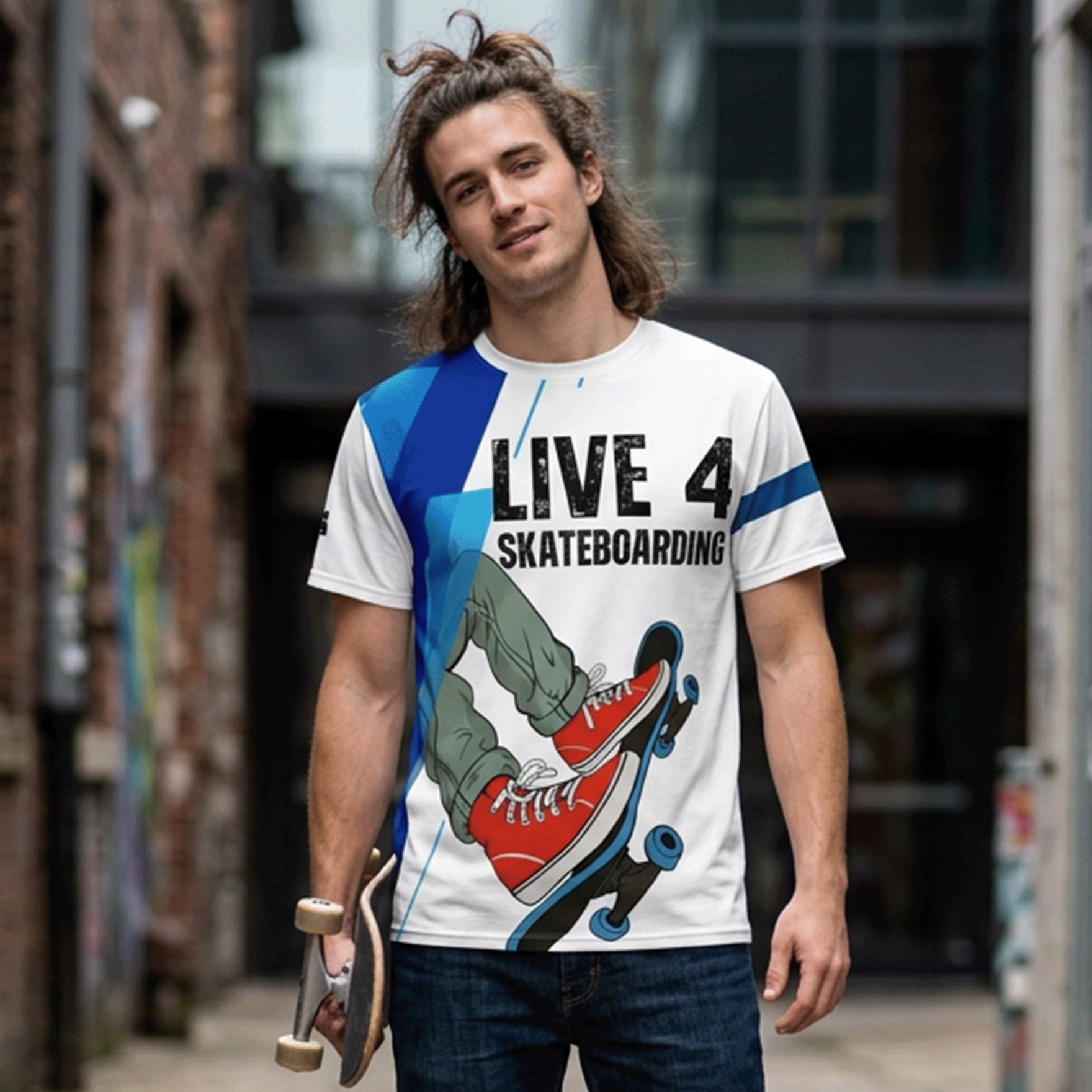 Live 4 Skateboarding All Over Print Graphic Tee