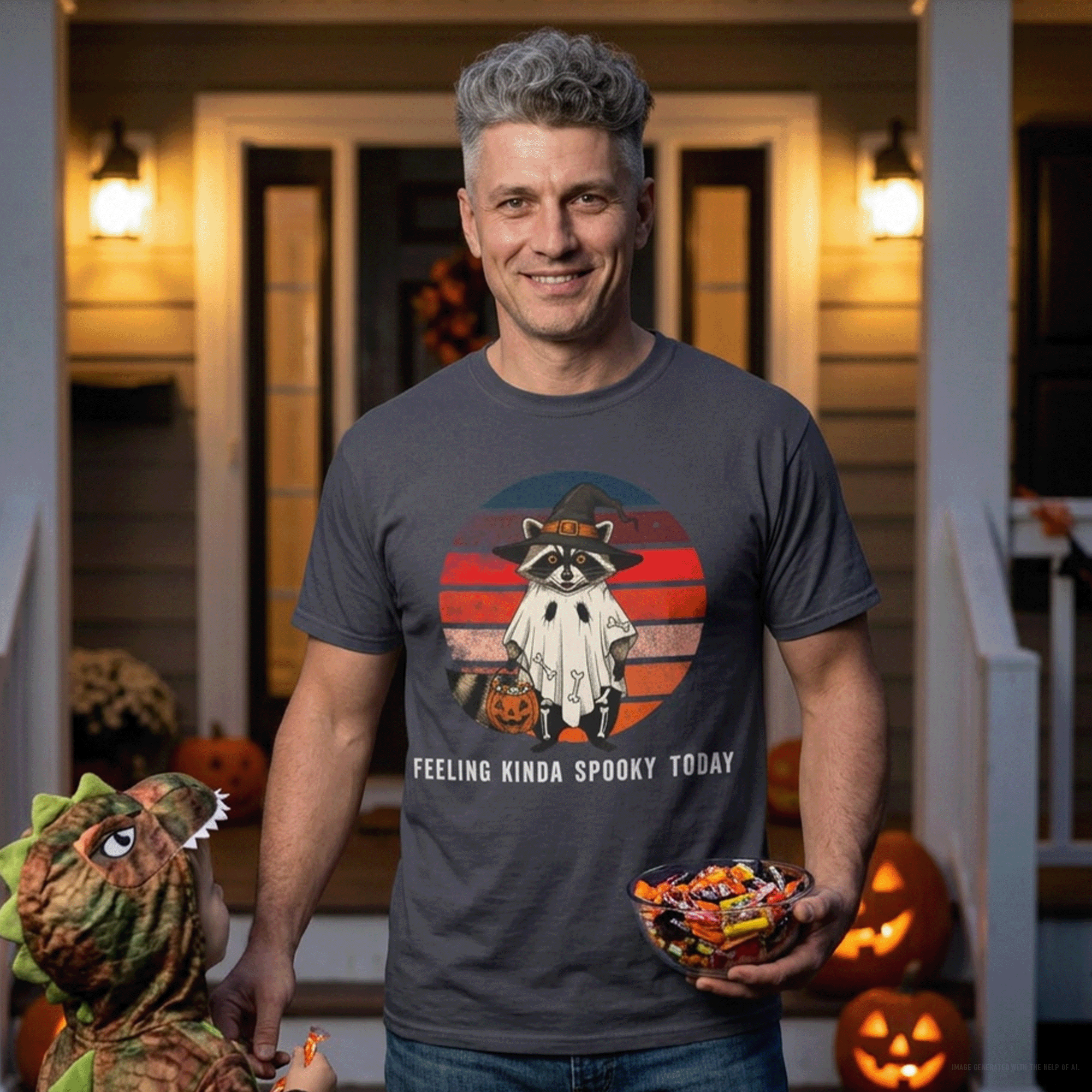 Raccoon Feeling Kinda Spooky Today Comfort Colors T-Shirt