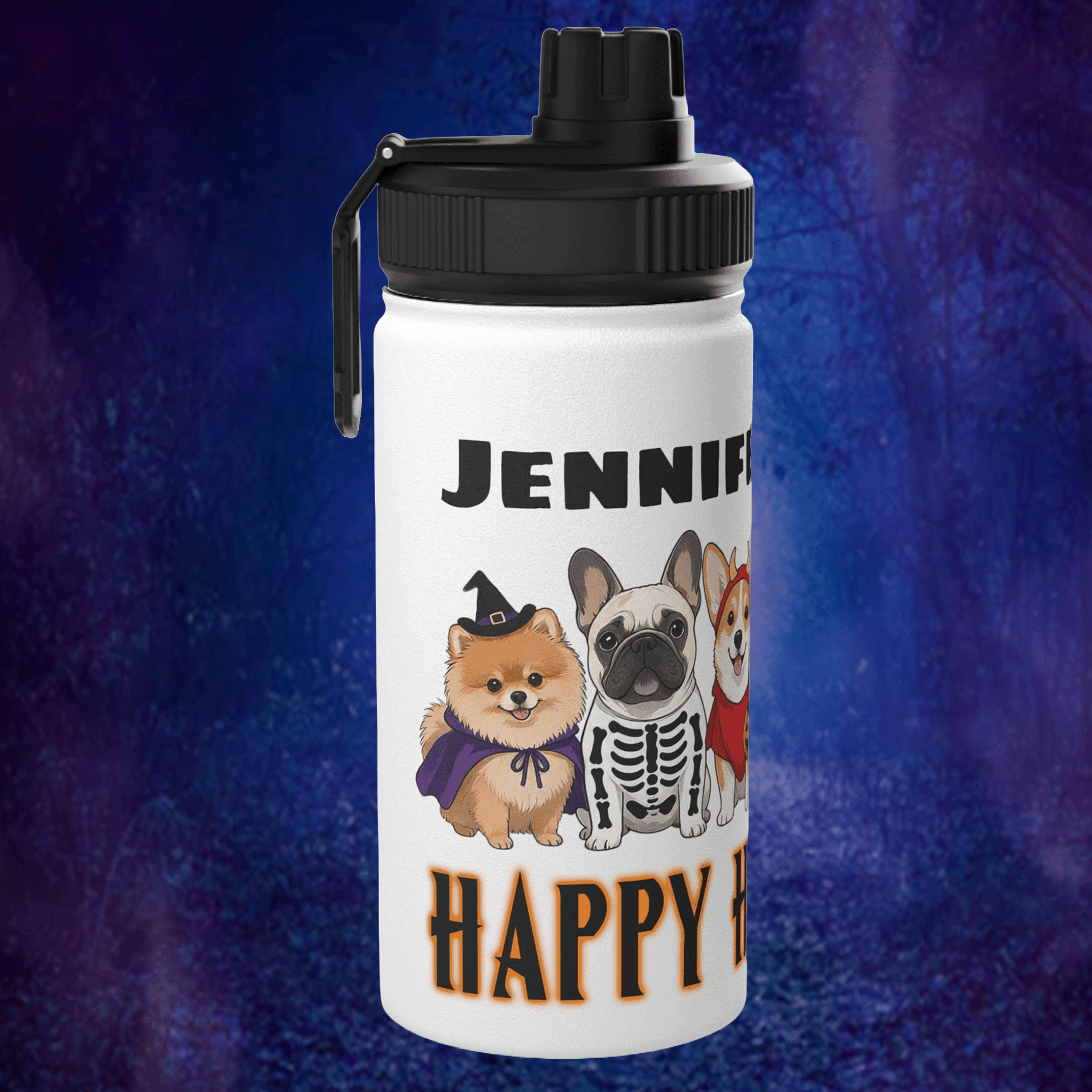 Personalized Halloween Dogs Stainless Steel Sports Bottle