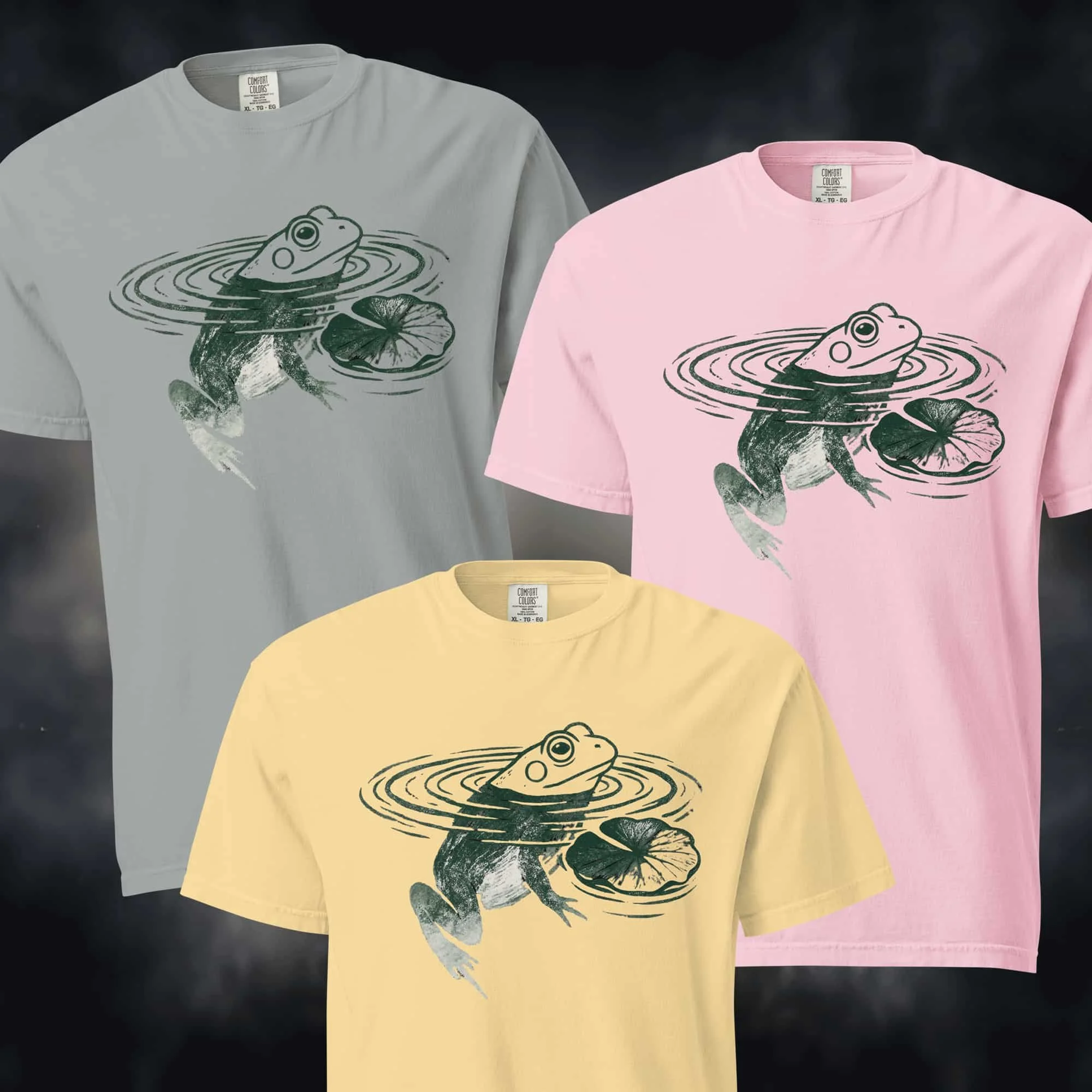 Frog Lily Pad Print Unisex T-Shirt