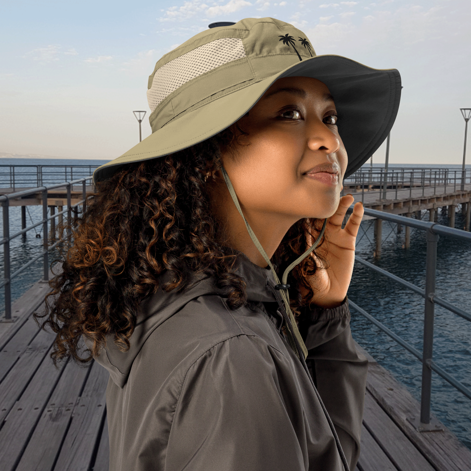Embroidered Palm Trees Columbia Bora Bora Hat