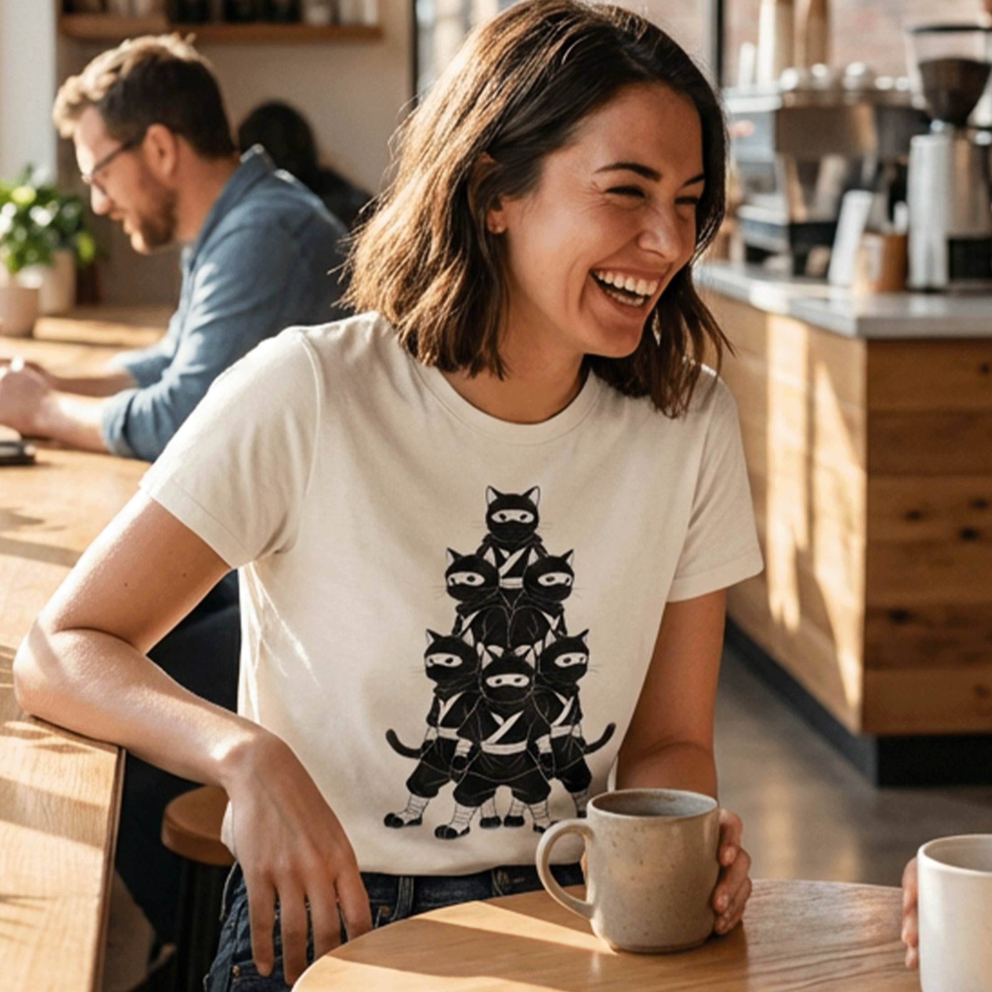 NINJA Cats Oversized Faded T-Shirt