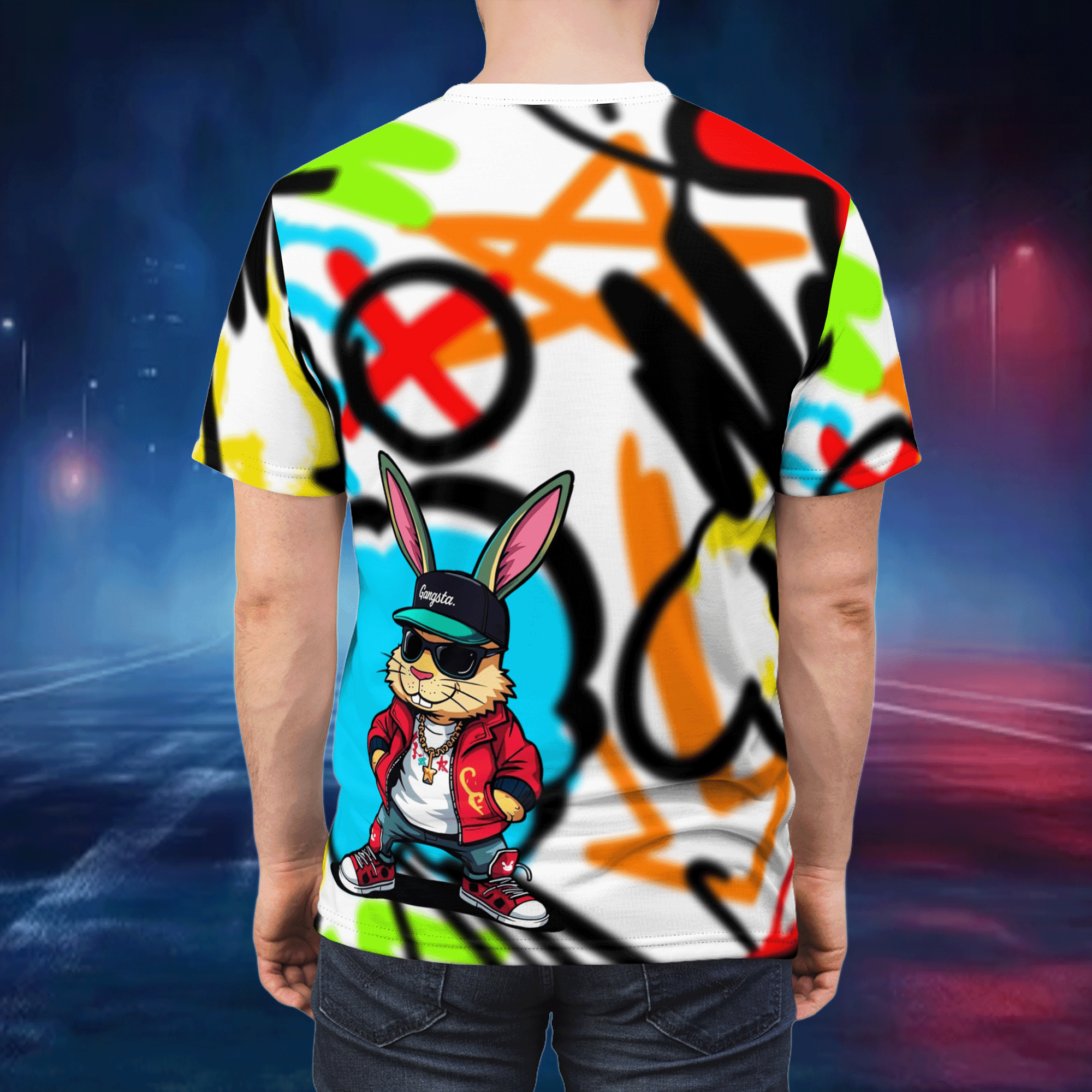 Graffiti Streetwear Gangsta Bunny T-Shirt