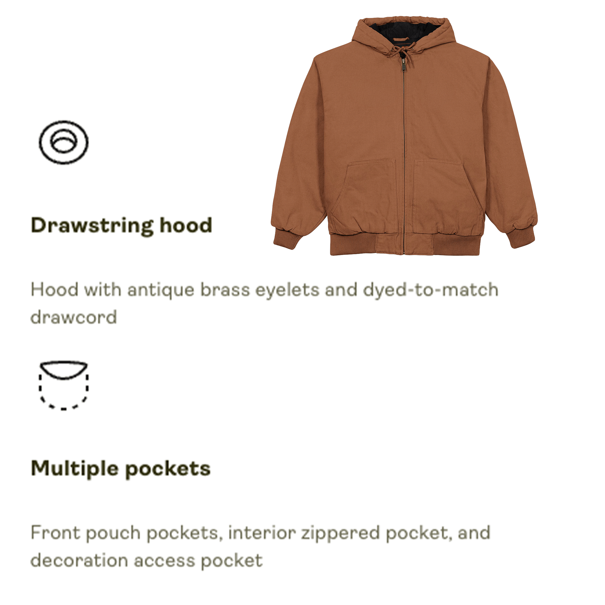 Personalized CornerStone® Men's Duck Cloth Hooded Work Jacket
