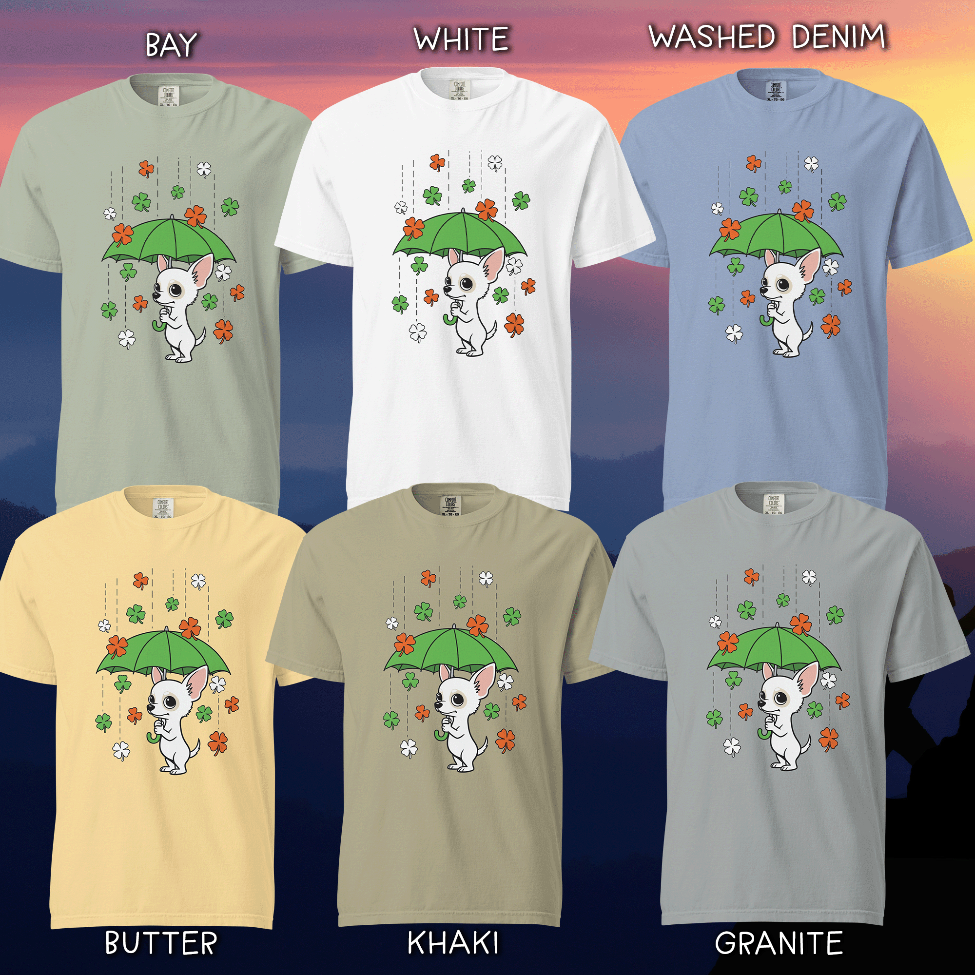 Shamrock rain Chihuaha tee 2.png