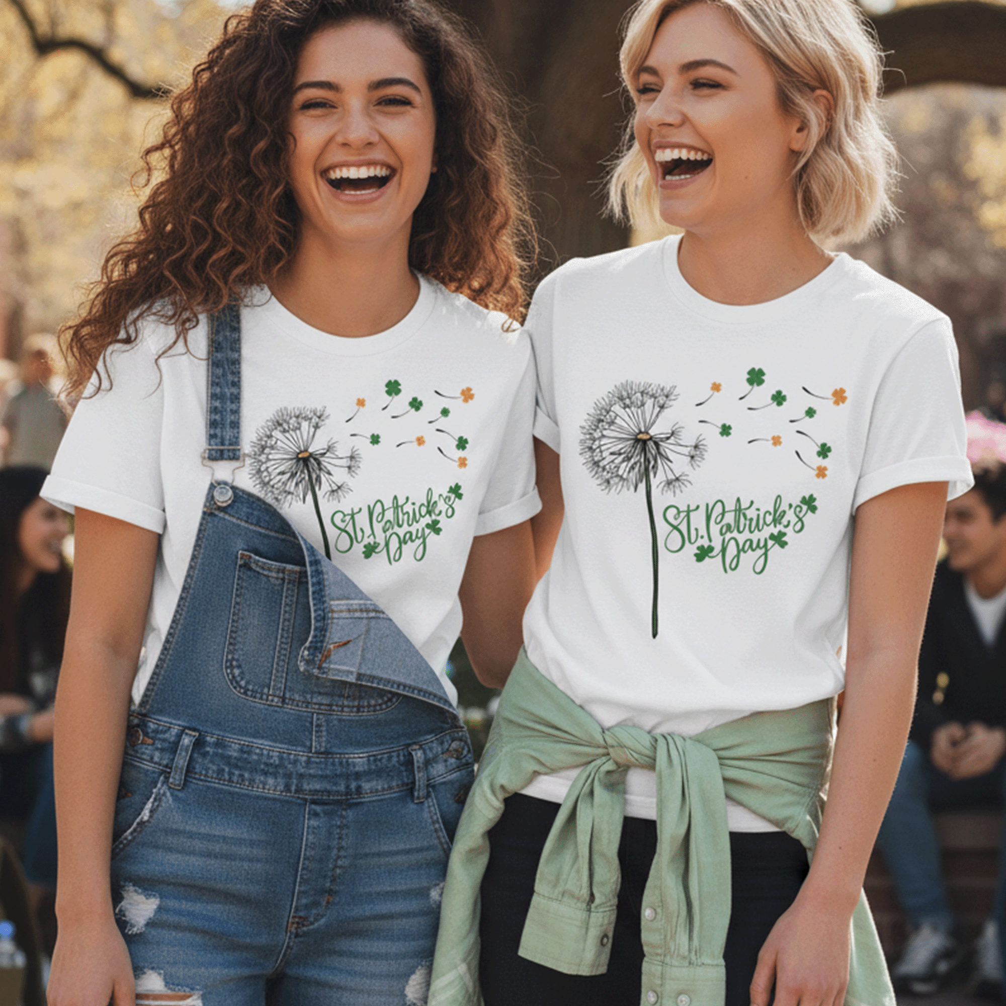 St Patricks Day Dandelion Shamrock T-shirt