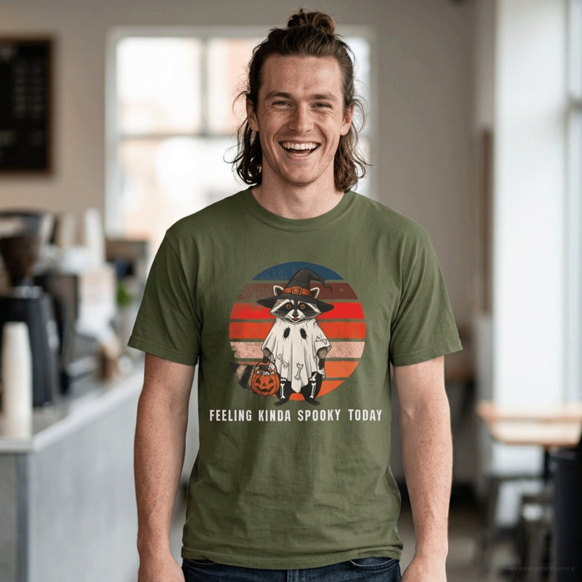 Raccoon Feeling Kinda Spooky Today Comfort Colors T-Shirt