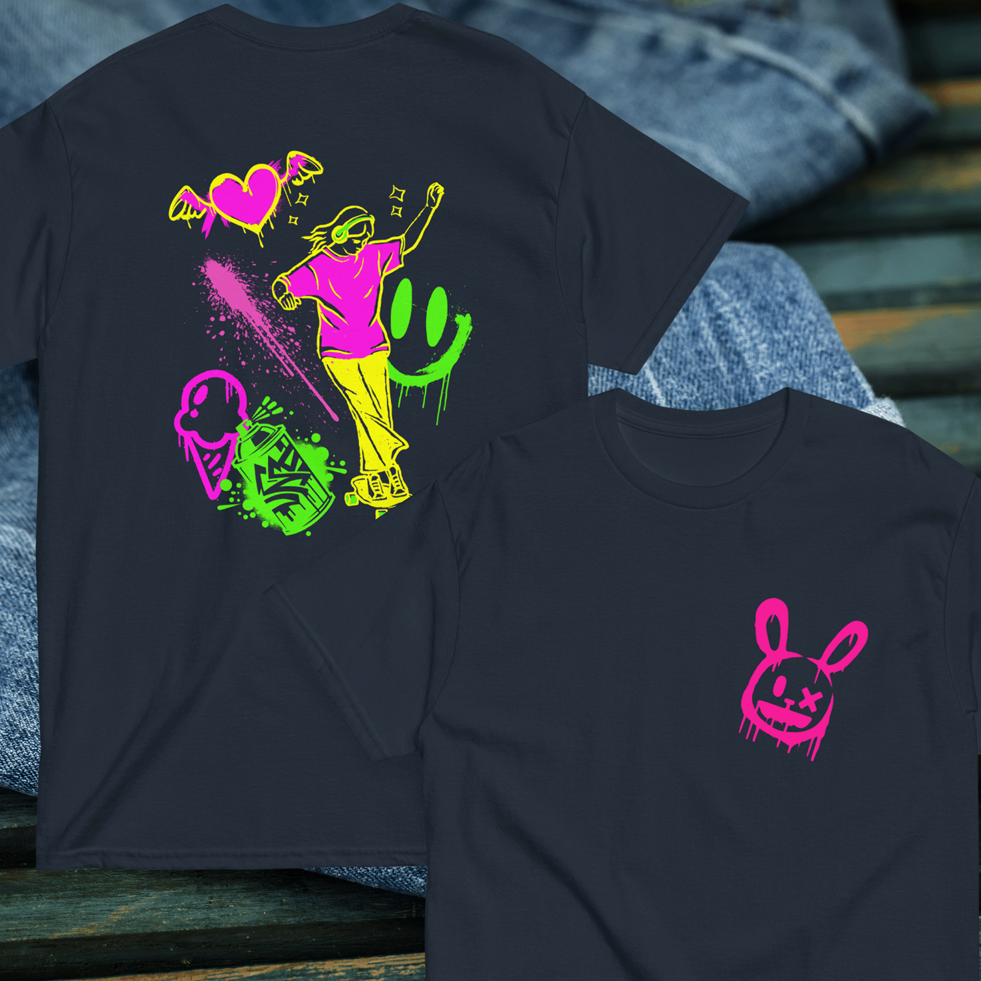 Graffiti Style Skateboarding Girl Graphic T-shirt