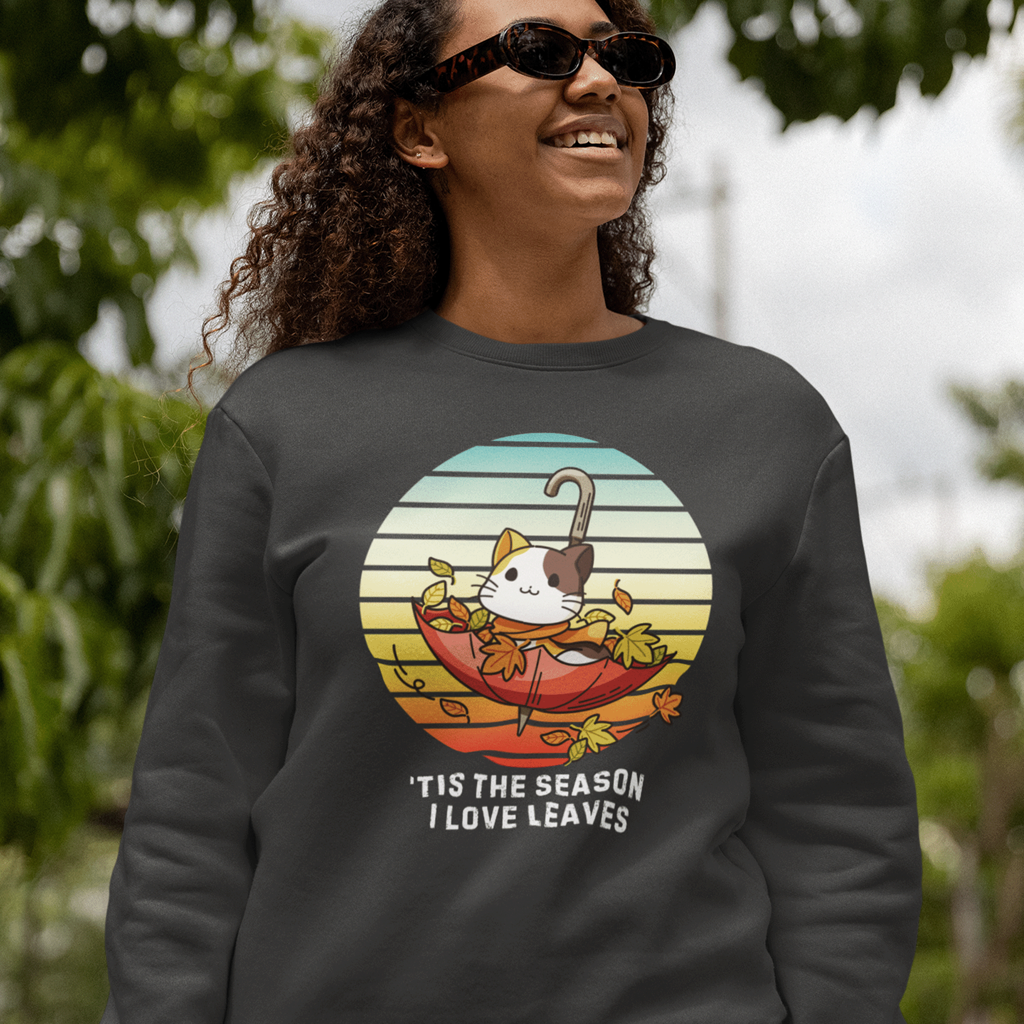 Umbrella Kitty Fall Sweatshirt, Tis the Season