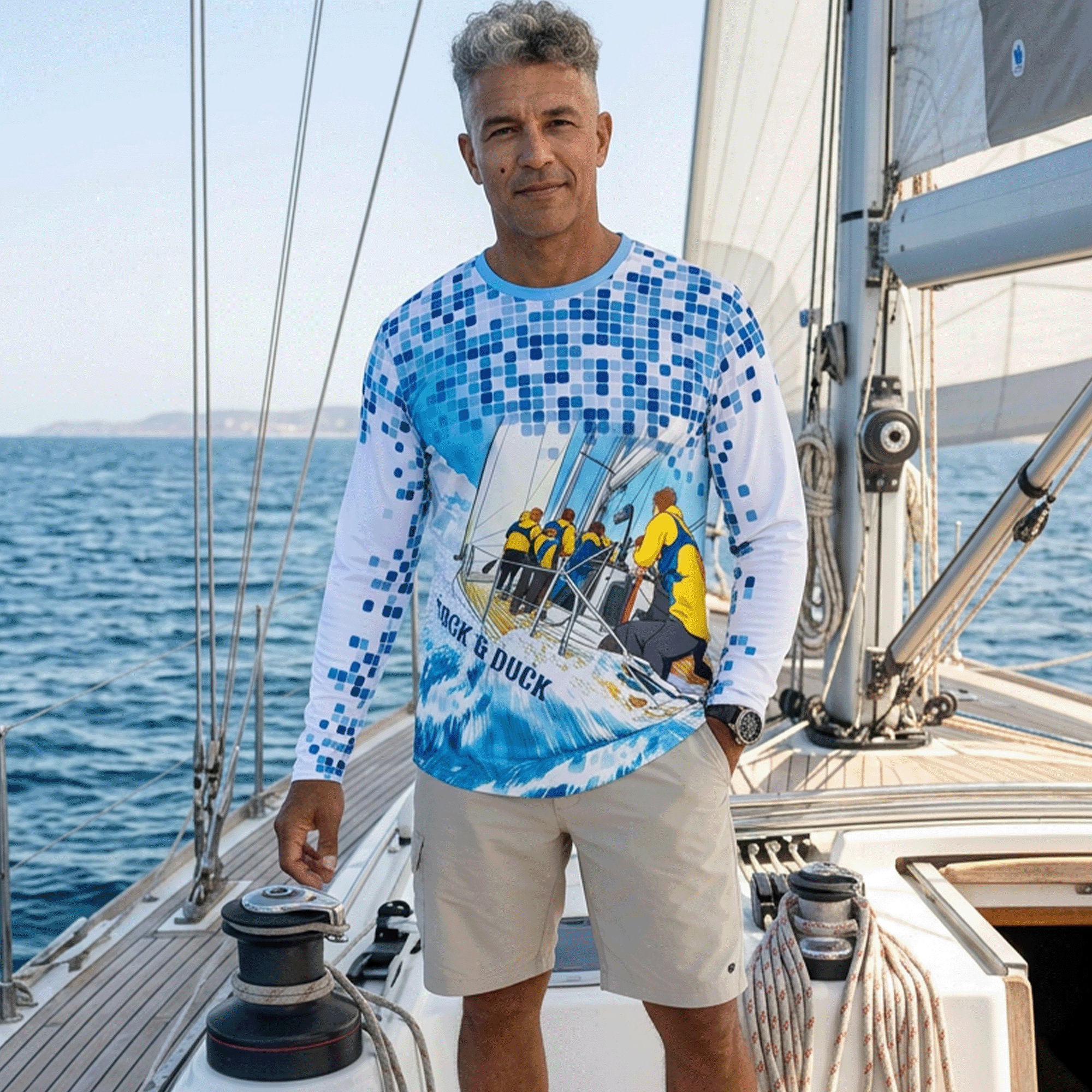Men's Performance Long Sleeve UV Sun Protection Sailing Shirt