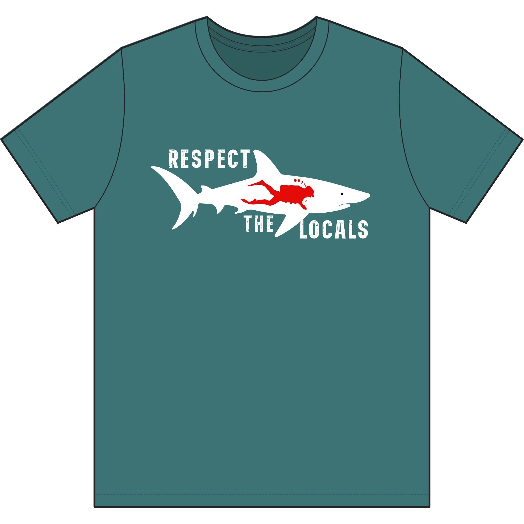 Respect the Locals Shark Recycled T‑Shirt
