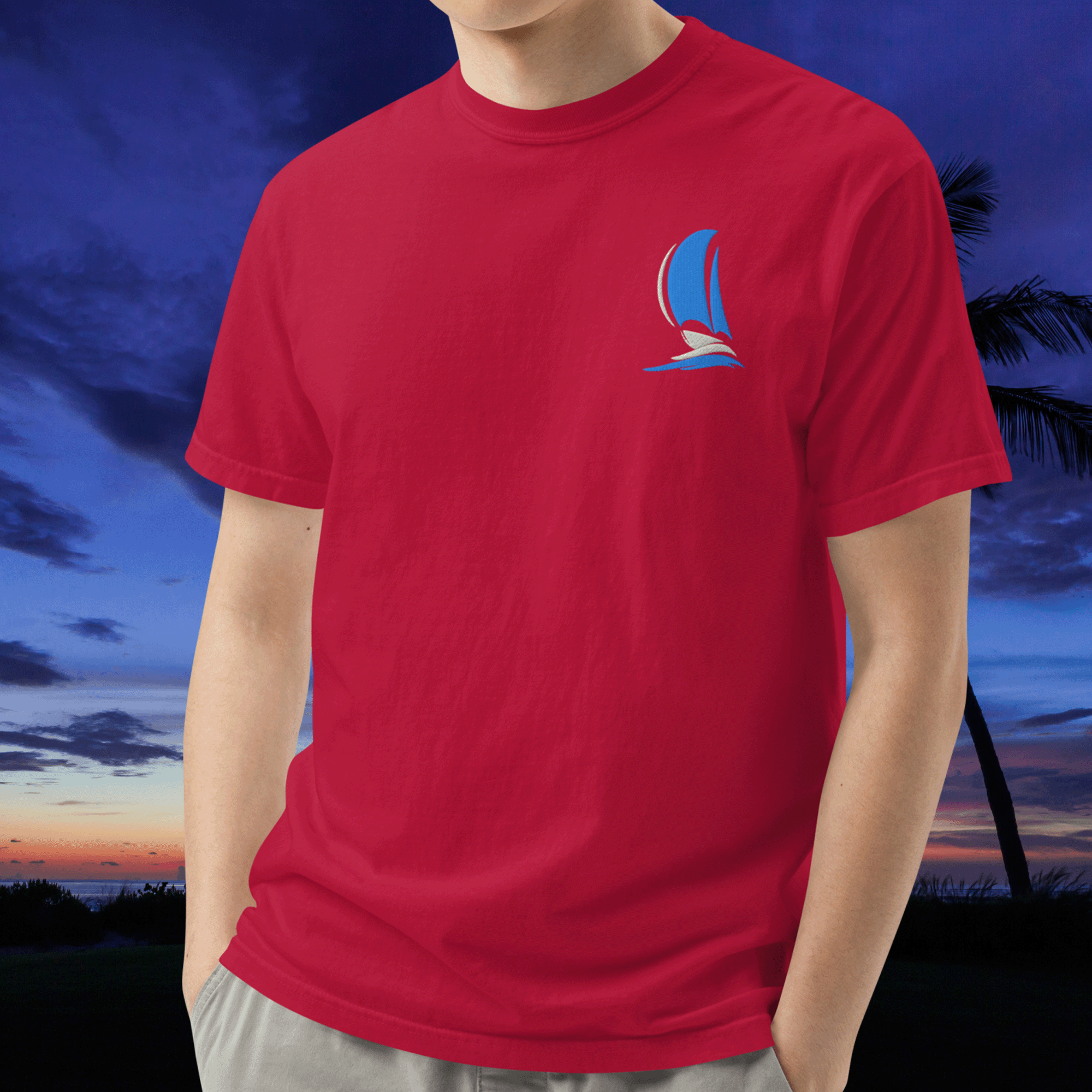 Embroidered Sailboat T-shirt
