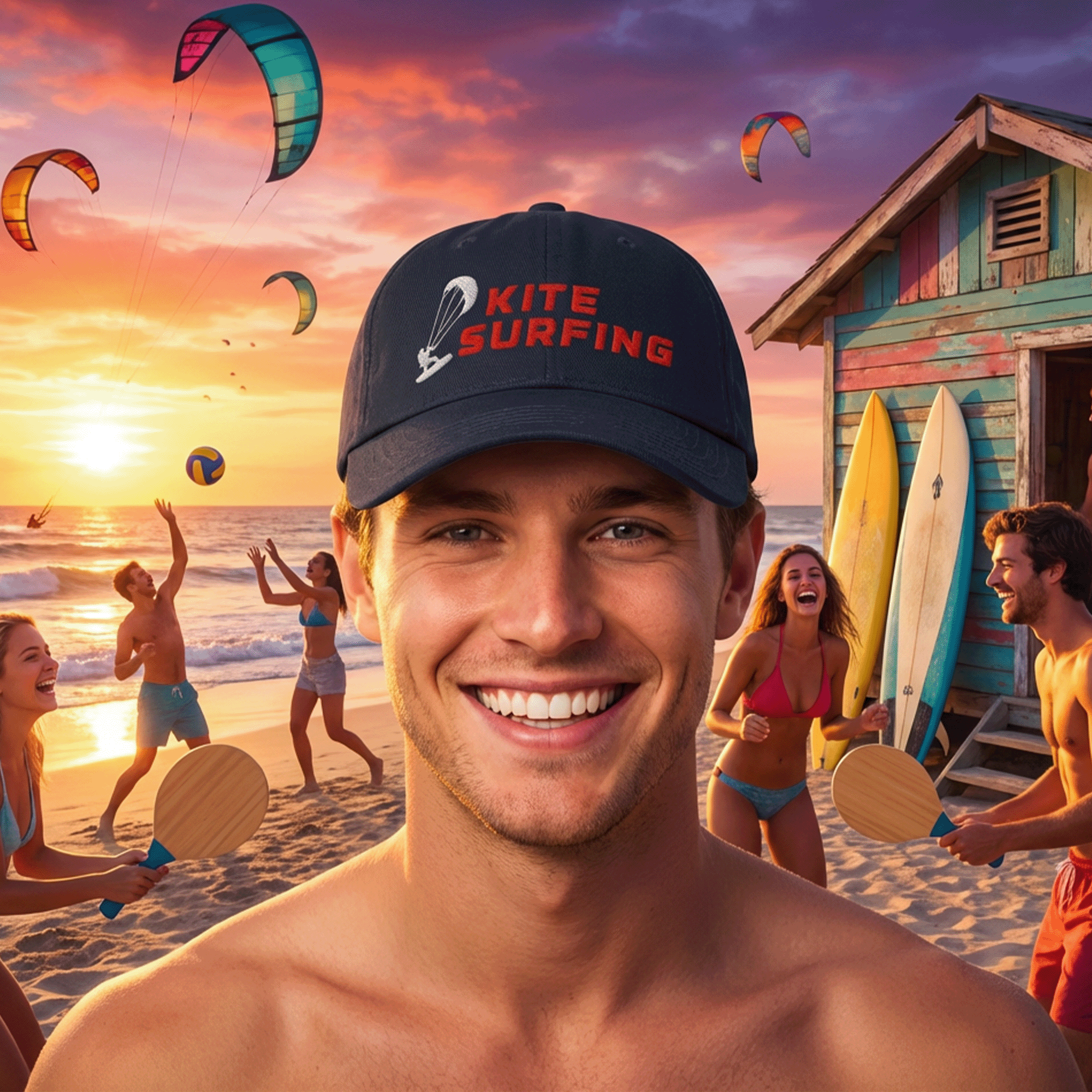 Embroidered Kitesurfing Low-profile Cap