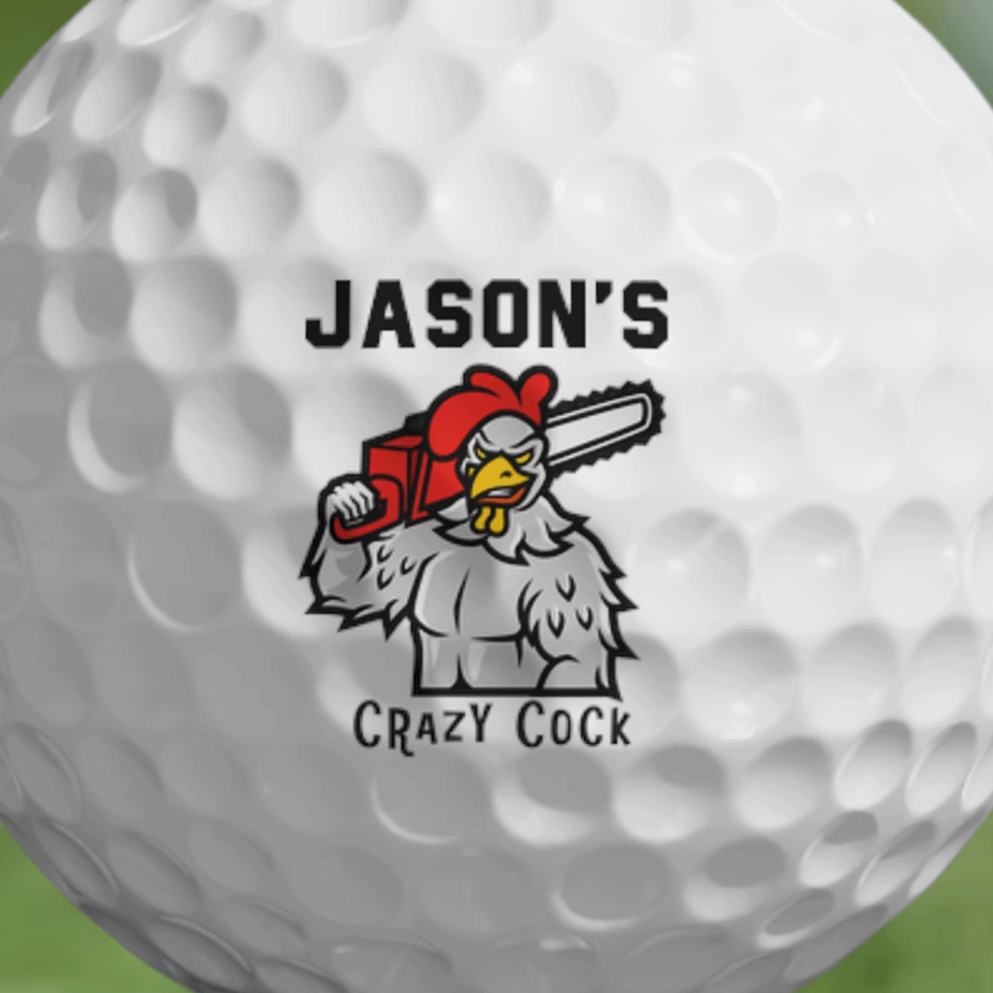 PERSONALIZED Crazy Cock Golf Balls