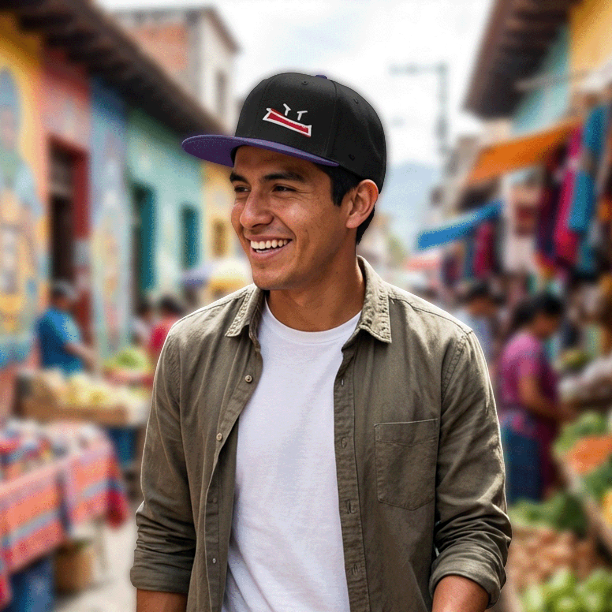 Embroidered Graffiti Face Streetwear Snapback Hat