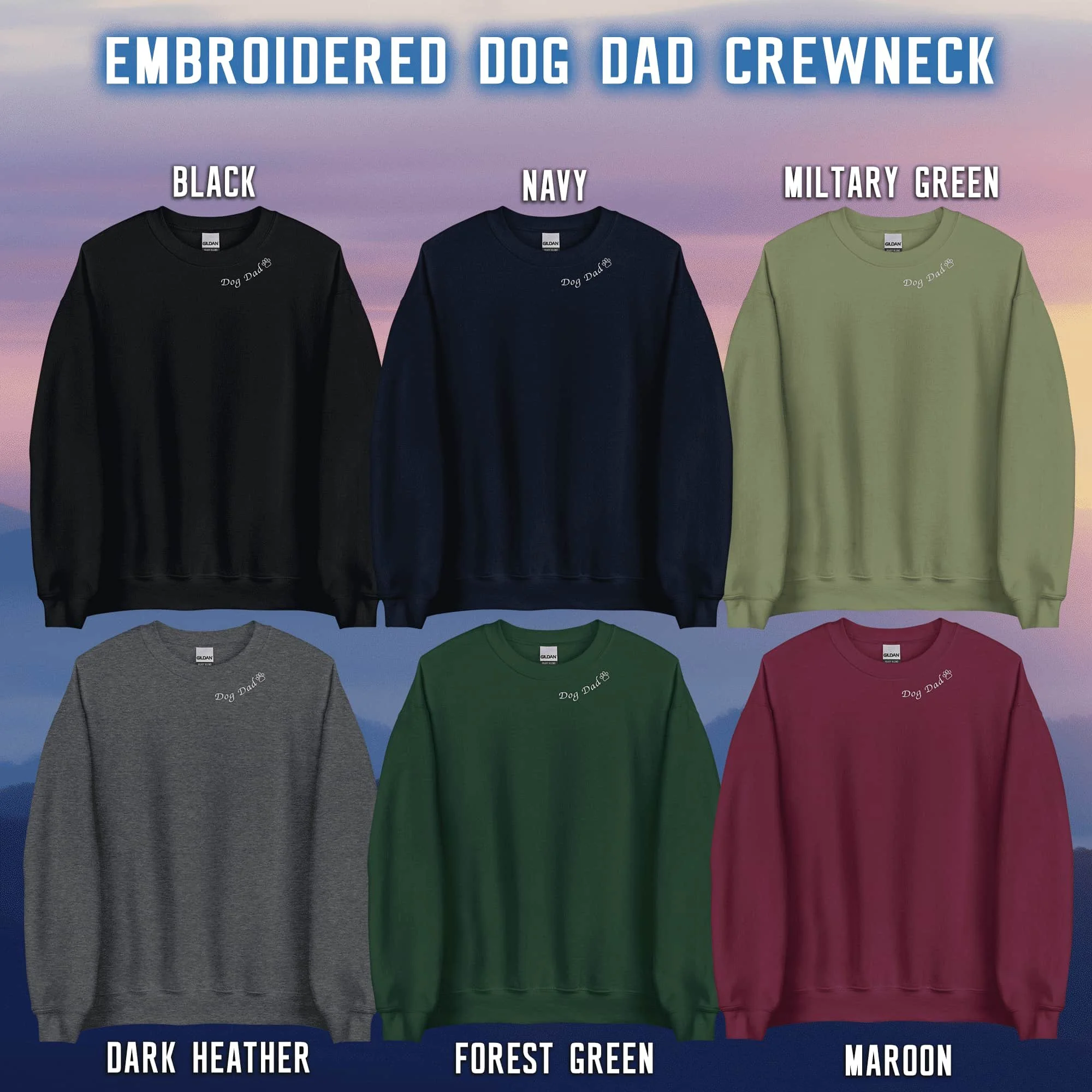 Embroidered Dog Dad Sweatshirt
