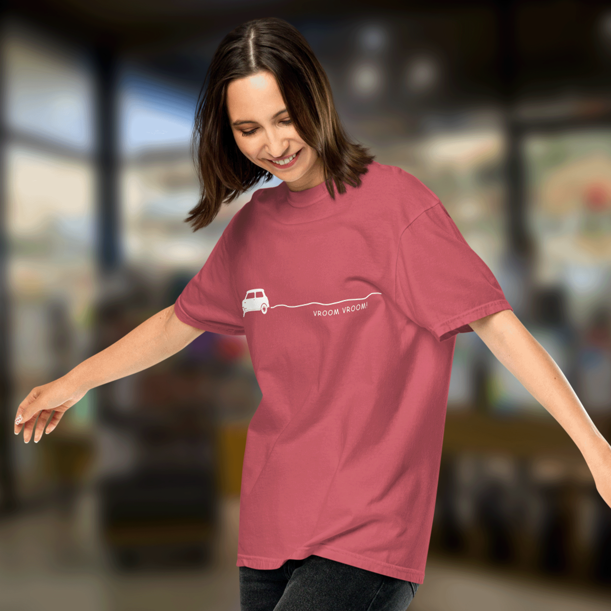 Vroom Car Minimalist Unisex Garment-dyed T-shirt