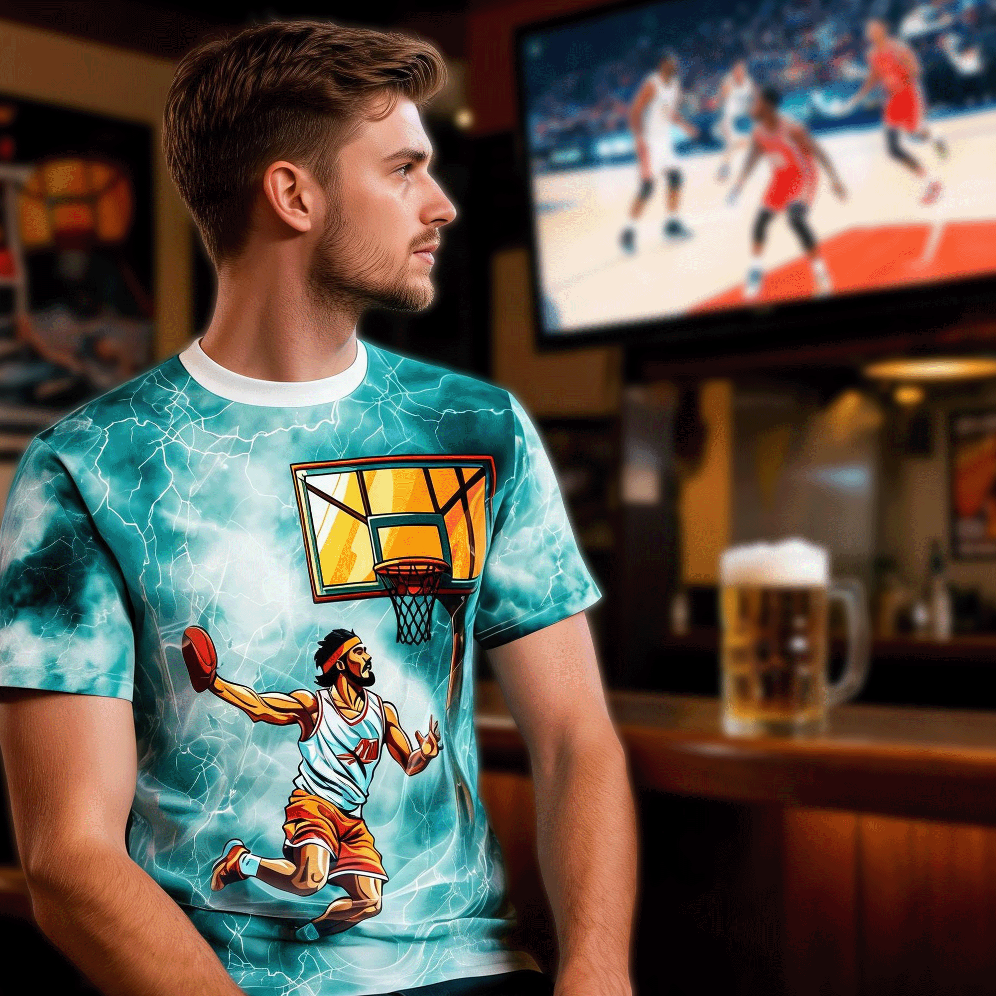 Basketball Lightning Moisture-Wicking Unisex Tee