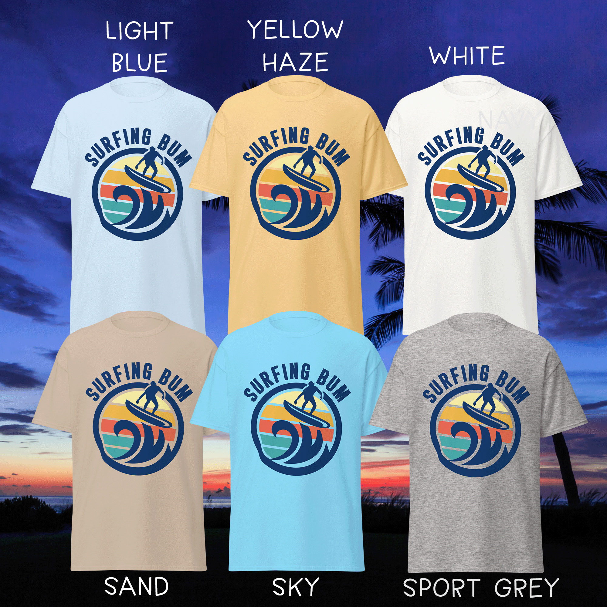 Surfing Bum Classic Retro T-shirt