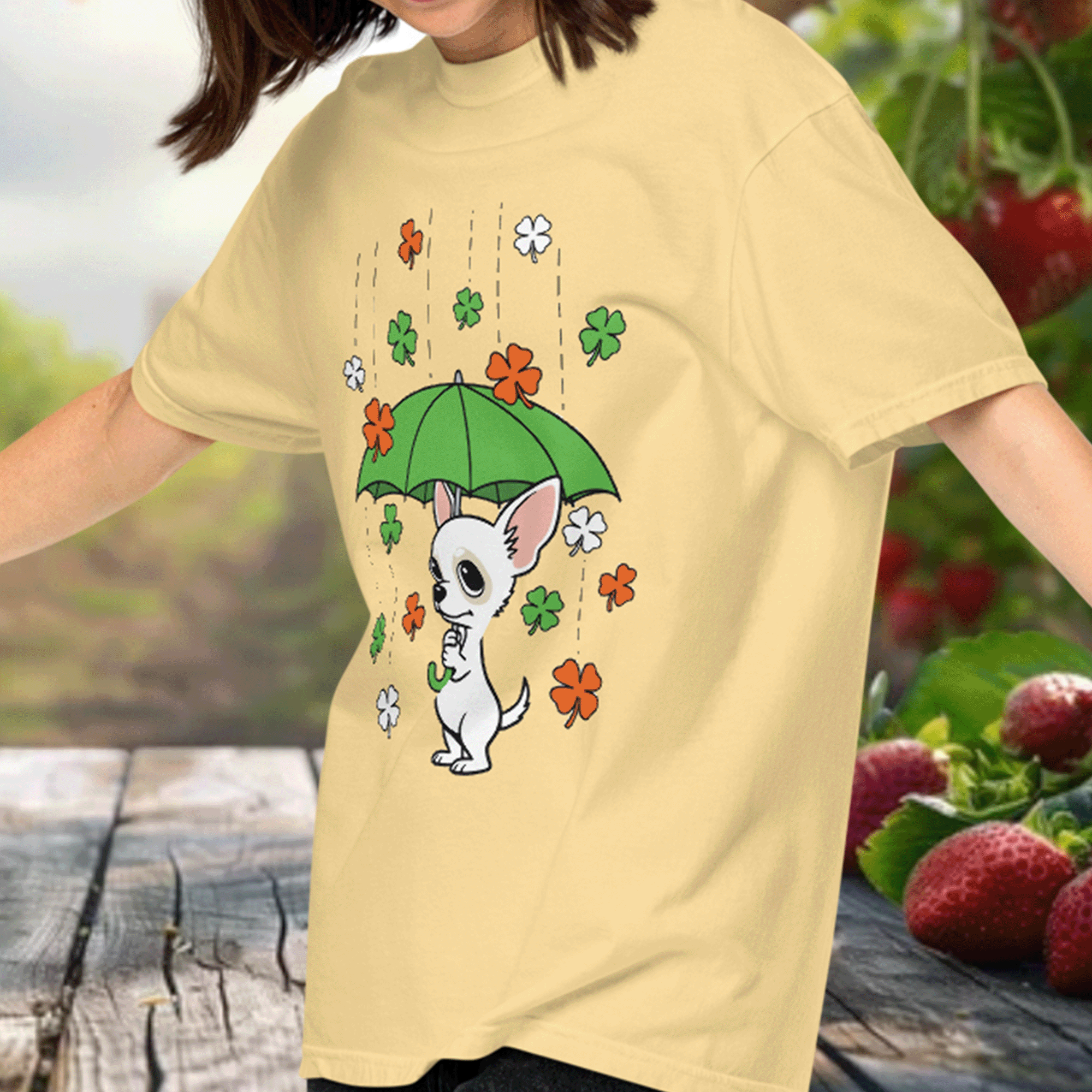 Shamrock rain Chihuaha tee 1.png