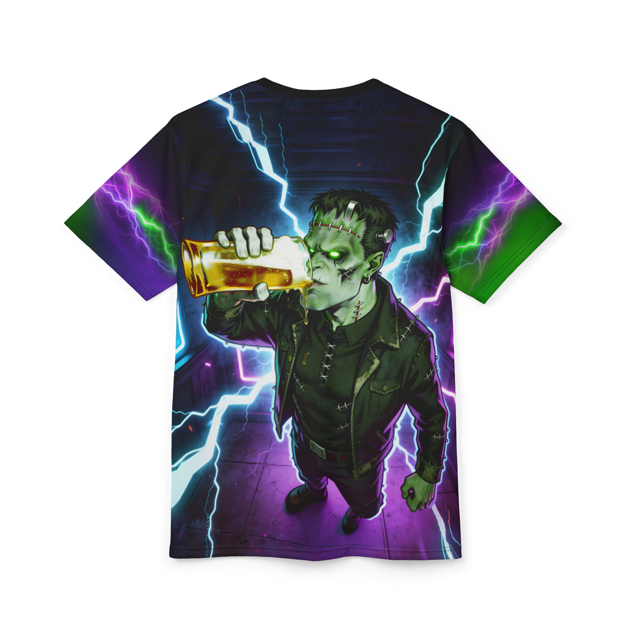 Frankenstein Halloween Cheers All-Over Print Tee