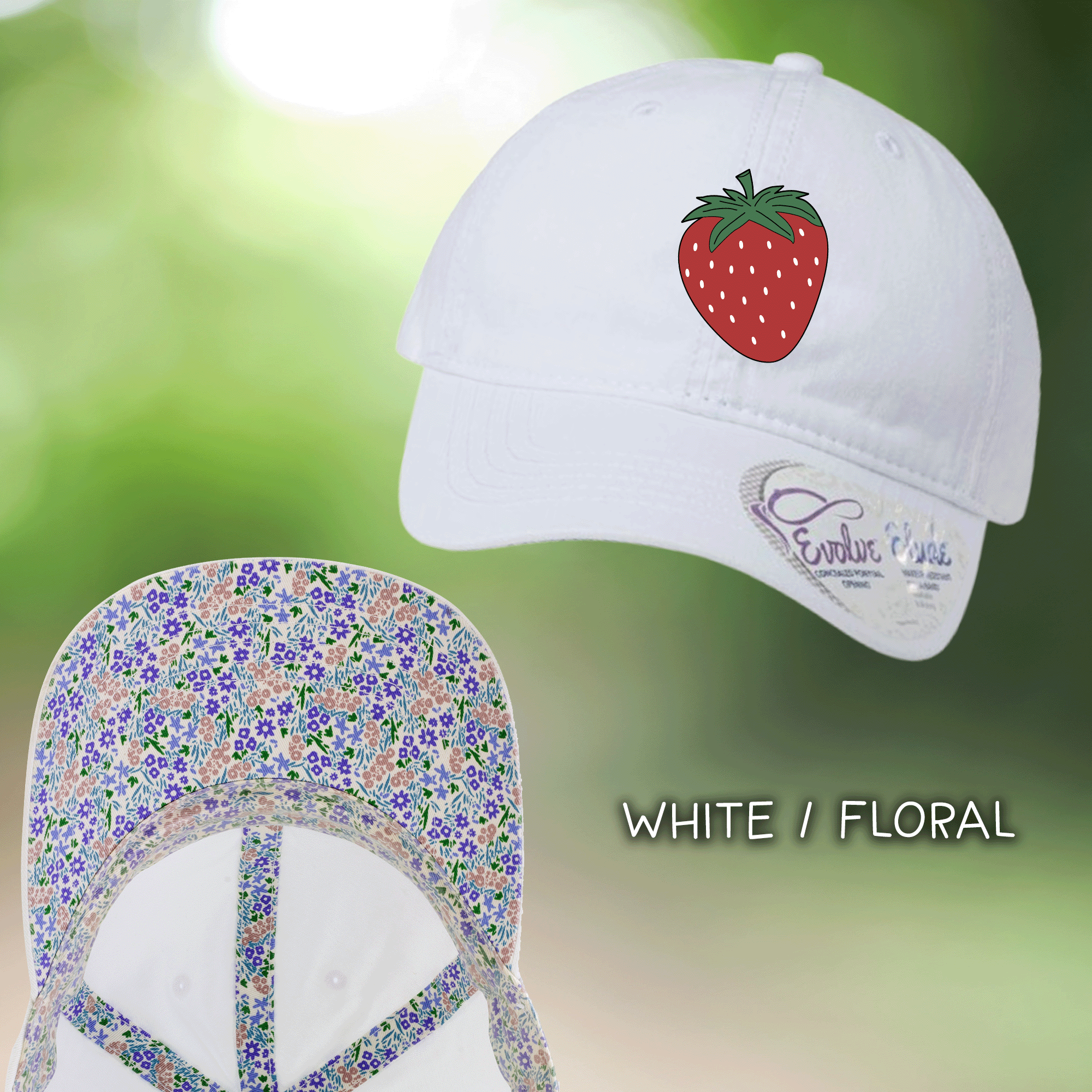 Women's Embroidered Strawberry Fashion Cassie Cap