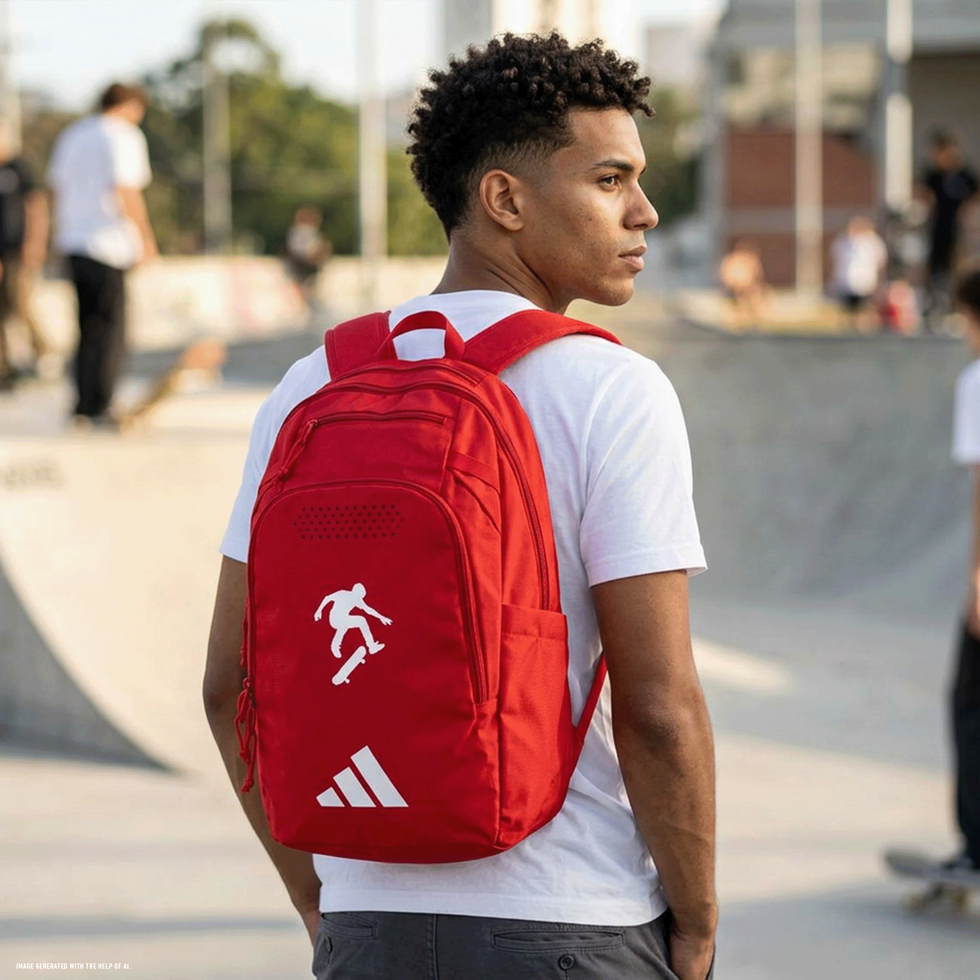 Embroidered Skateboarder Adidas Defender 5 Backpack