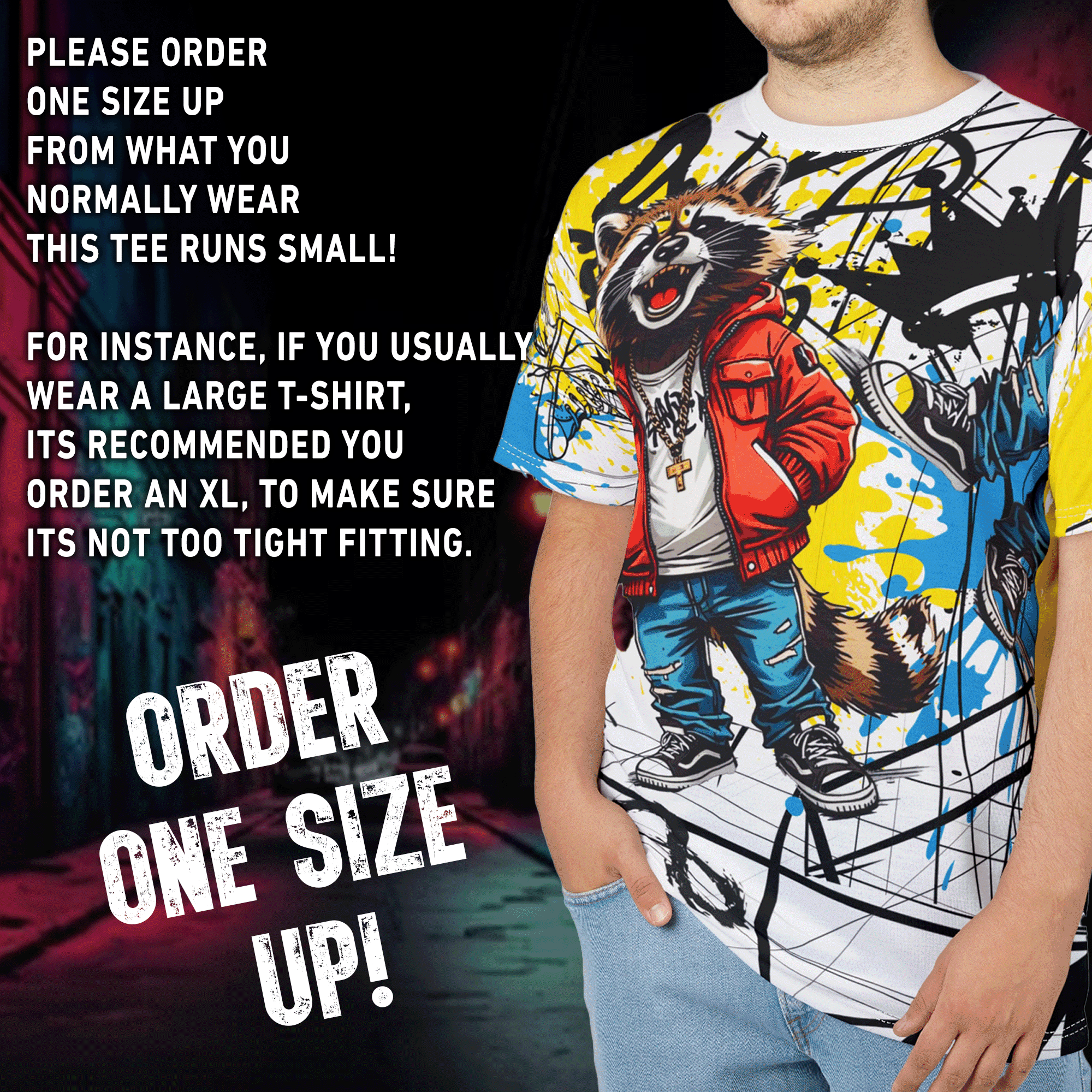 Graffiti Raccoon Poly Tee 7.png