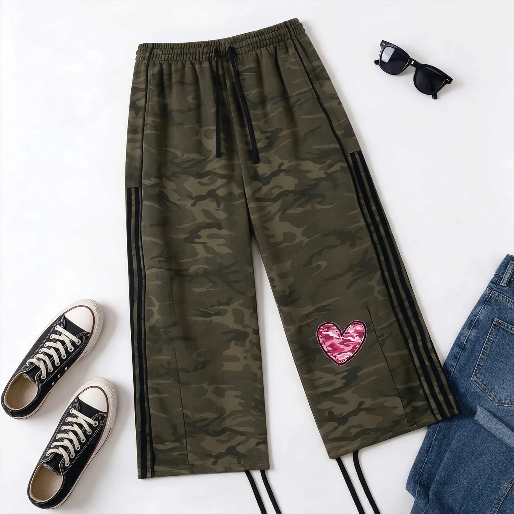 Women's Camo Heart Streetwear Set