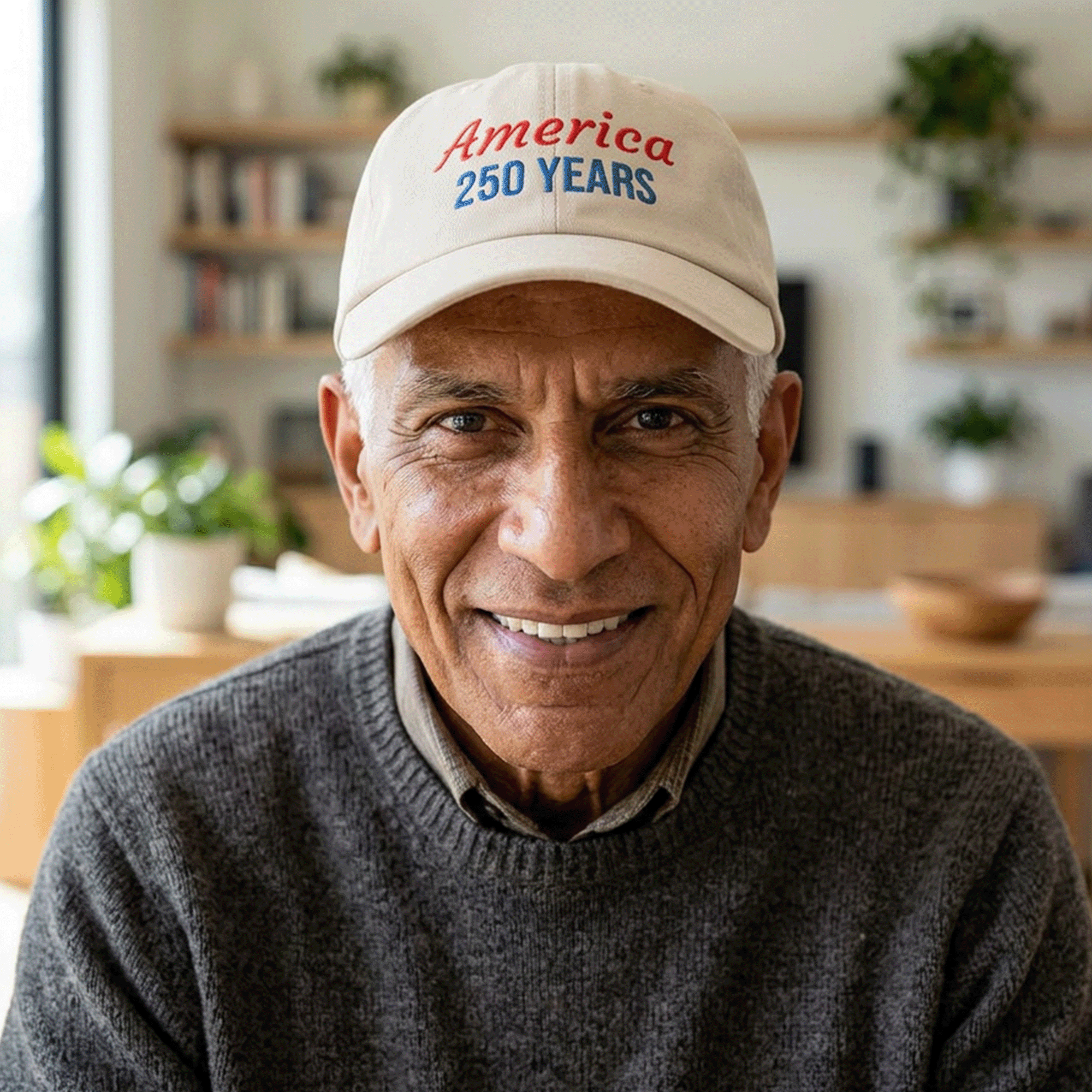 America 250 Years Embroidered Patriotic Dad Cap