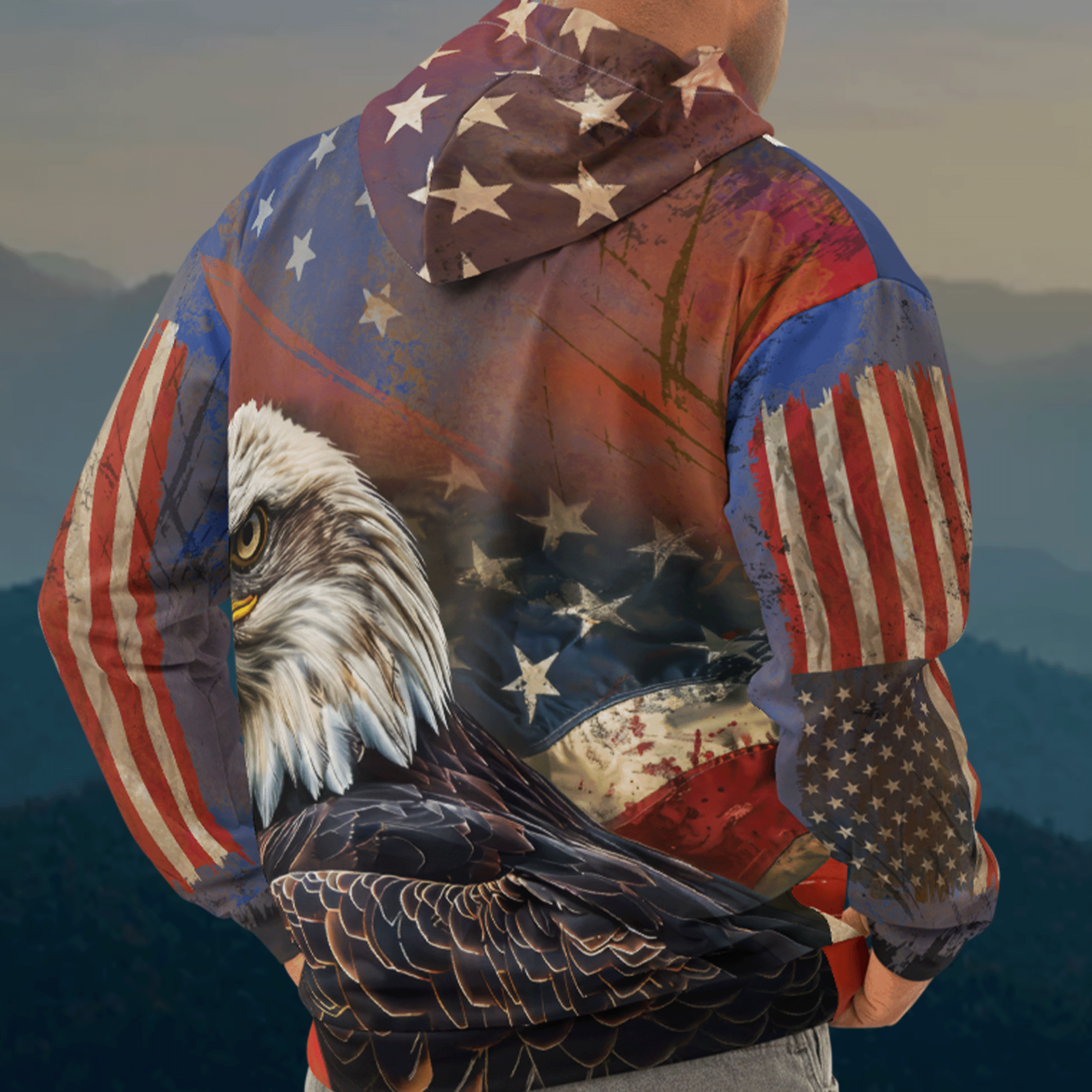 American Flag Streetwear Style Grunge Hoodie