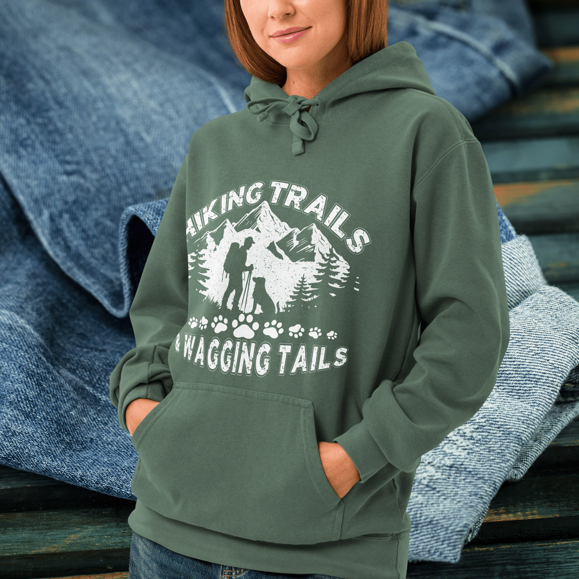 Hiking with Dogs Comfort Colors Hoodie
