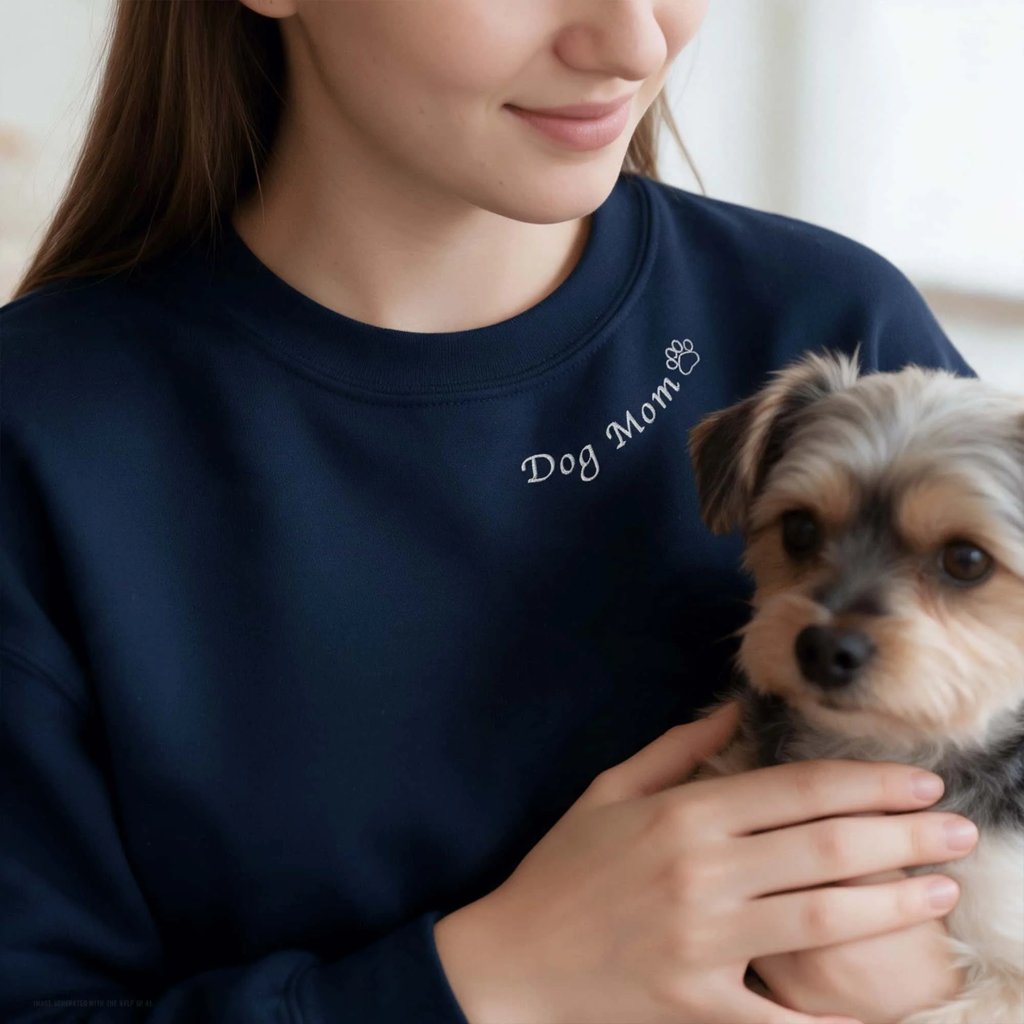 Embroidered Dog Mom Unisex Sweatshirt