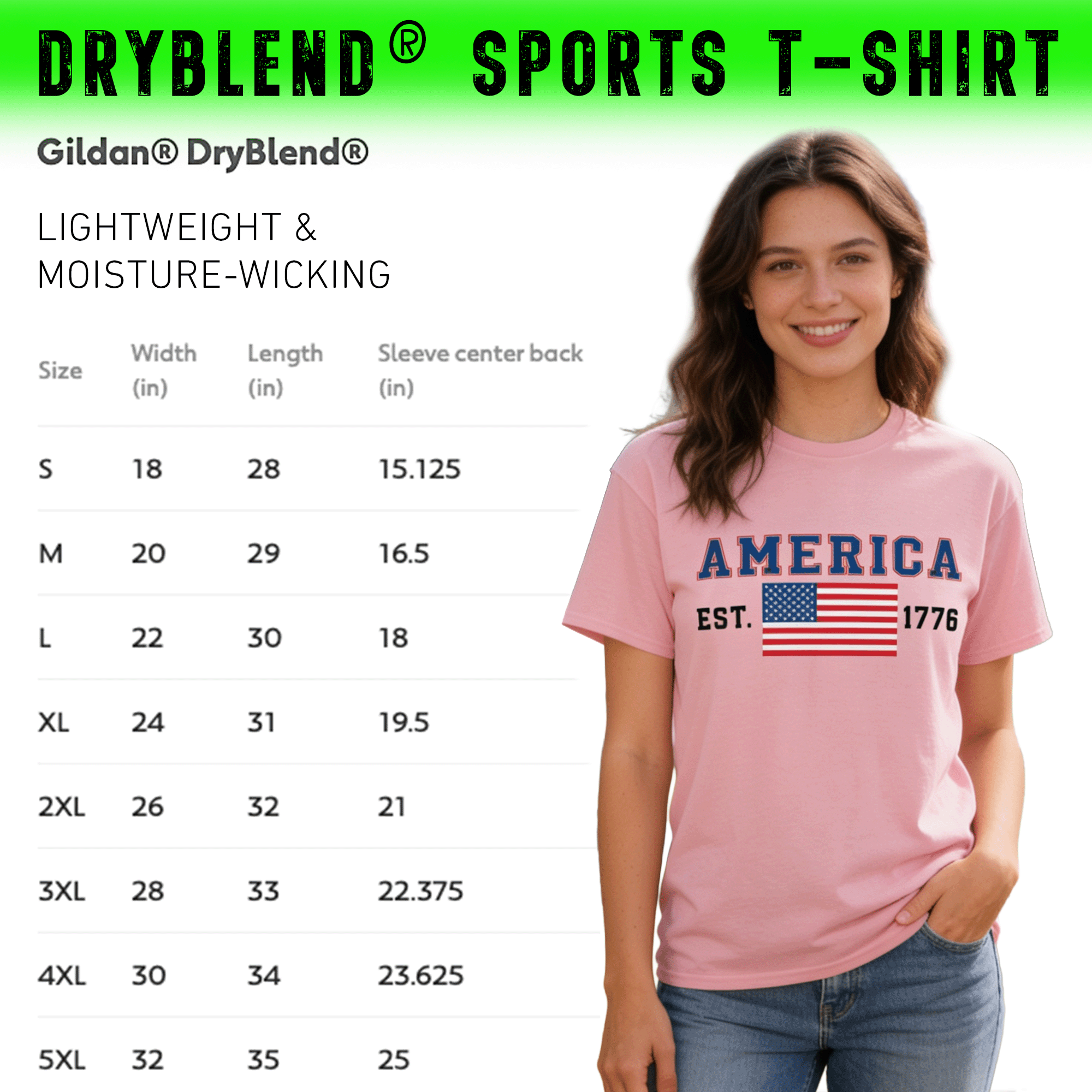 Patriotic America 1776 DryBlend® T-Shirt