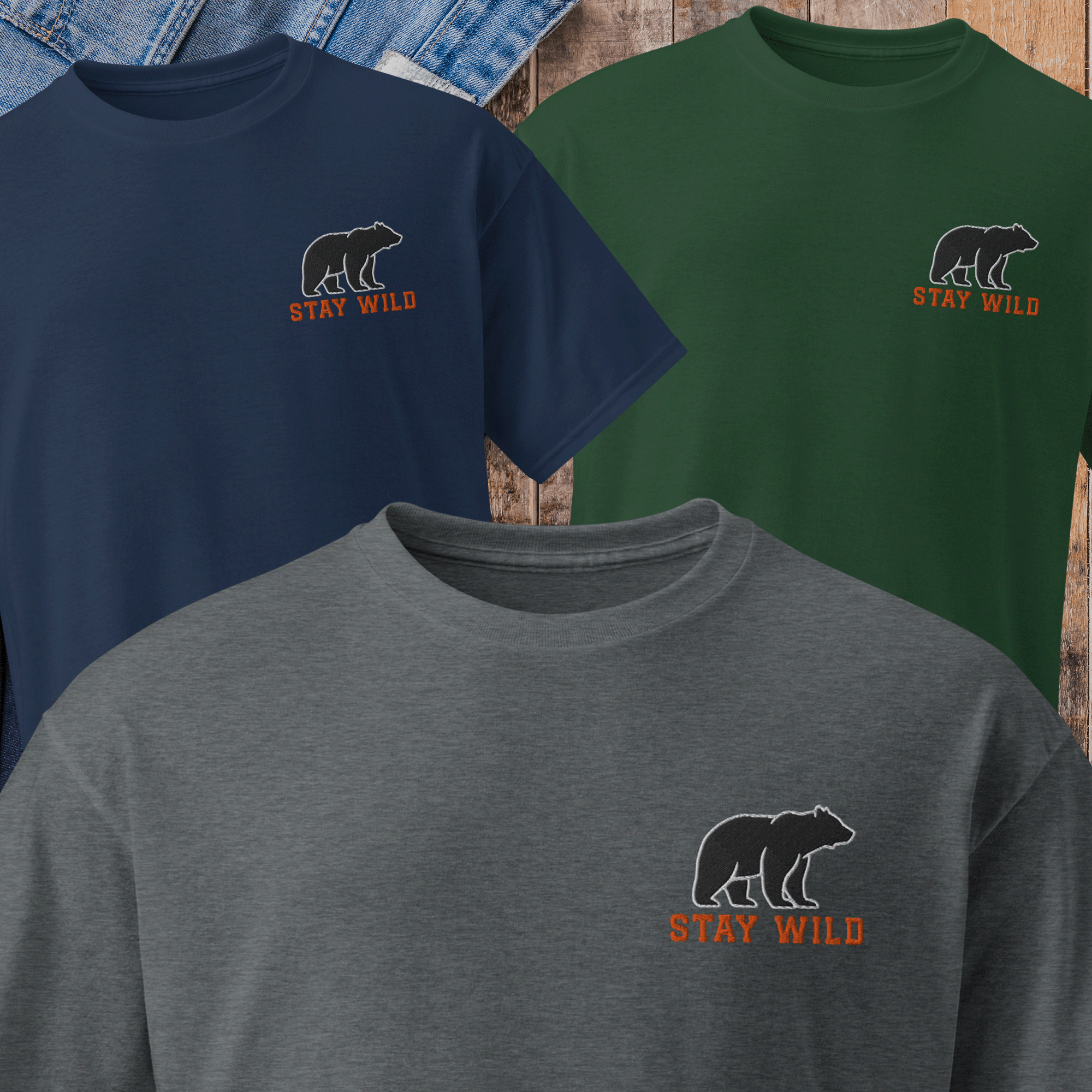Embroidered Stay Wild Bear DryBlend® T-Shirt