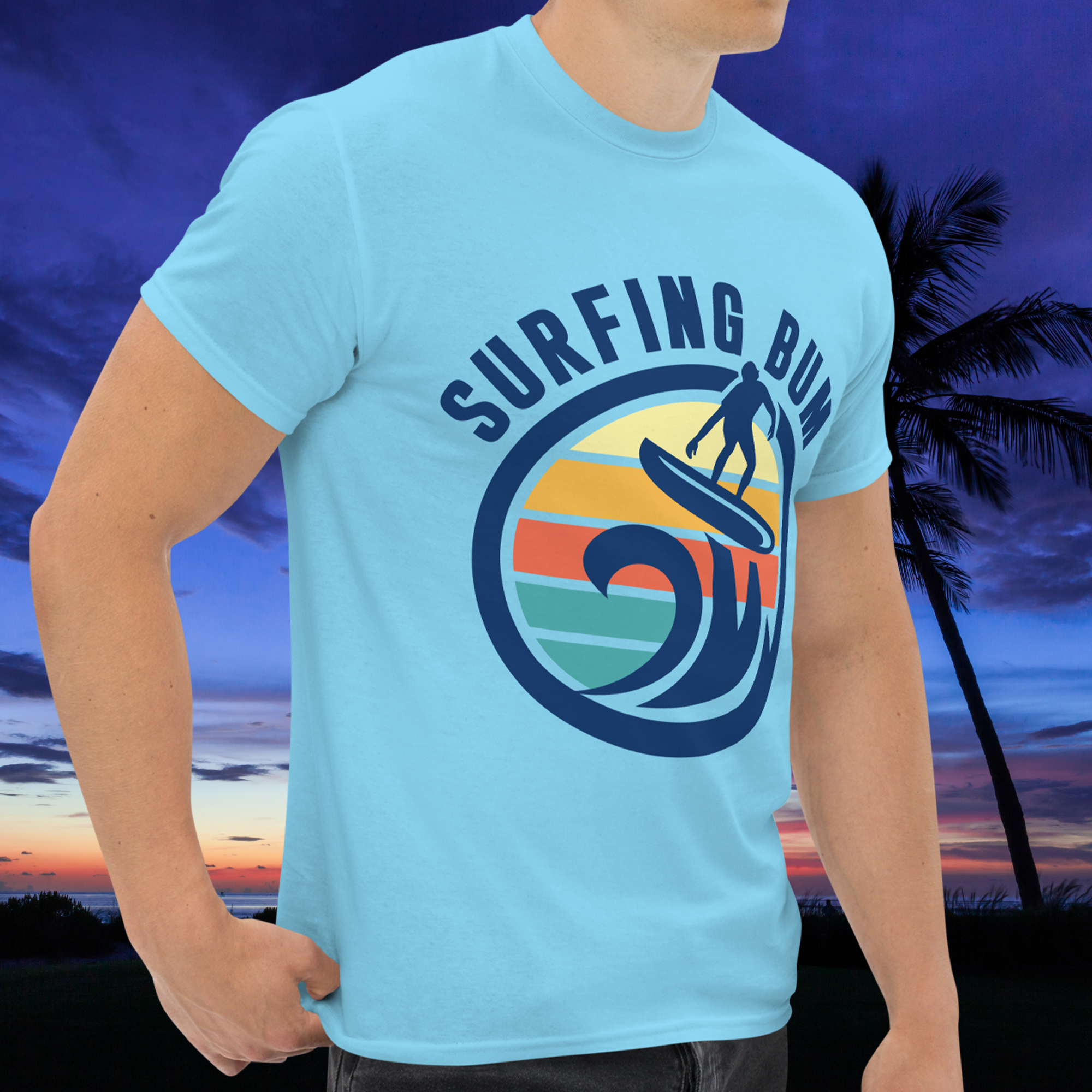 Surfing Bum Classic Retro T-shirt