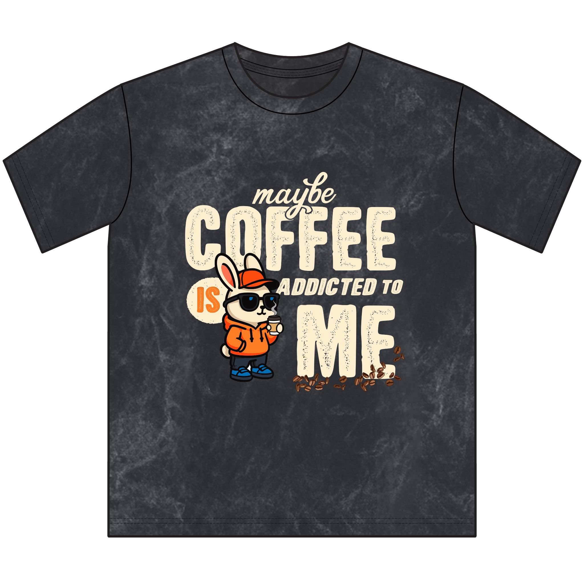 Maybe Coffee Is Addicted To Me Mineral Washed Crewneck Tee Front, Vintage Black (1).jpg