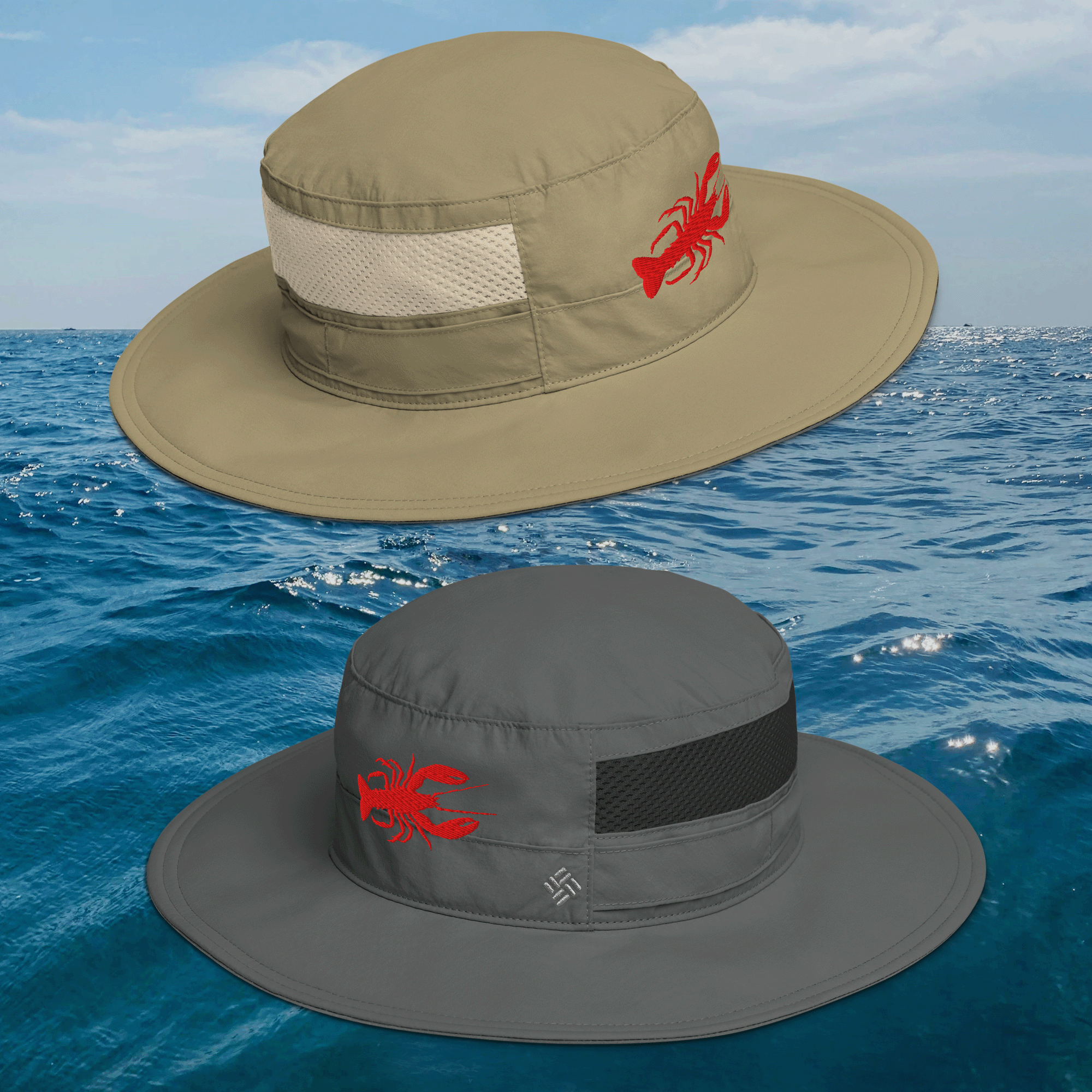 Embroidered Lobster Columbia Bora Bora Booney Hat