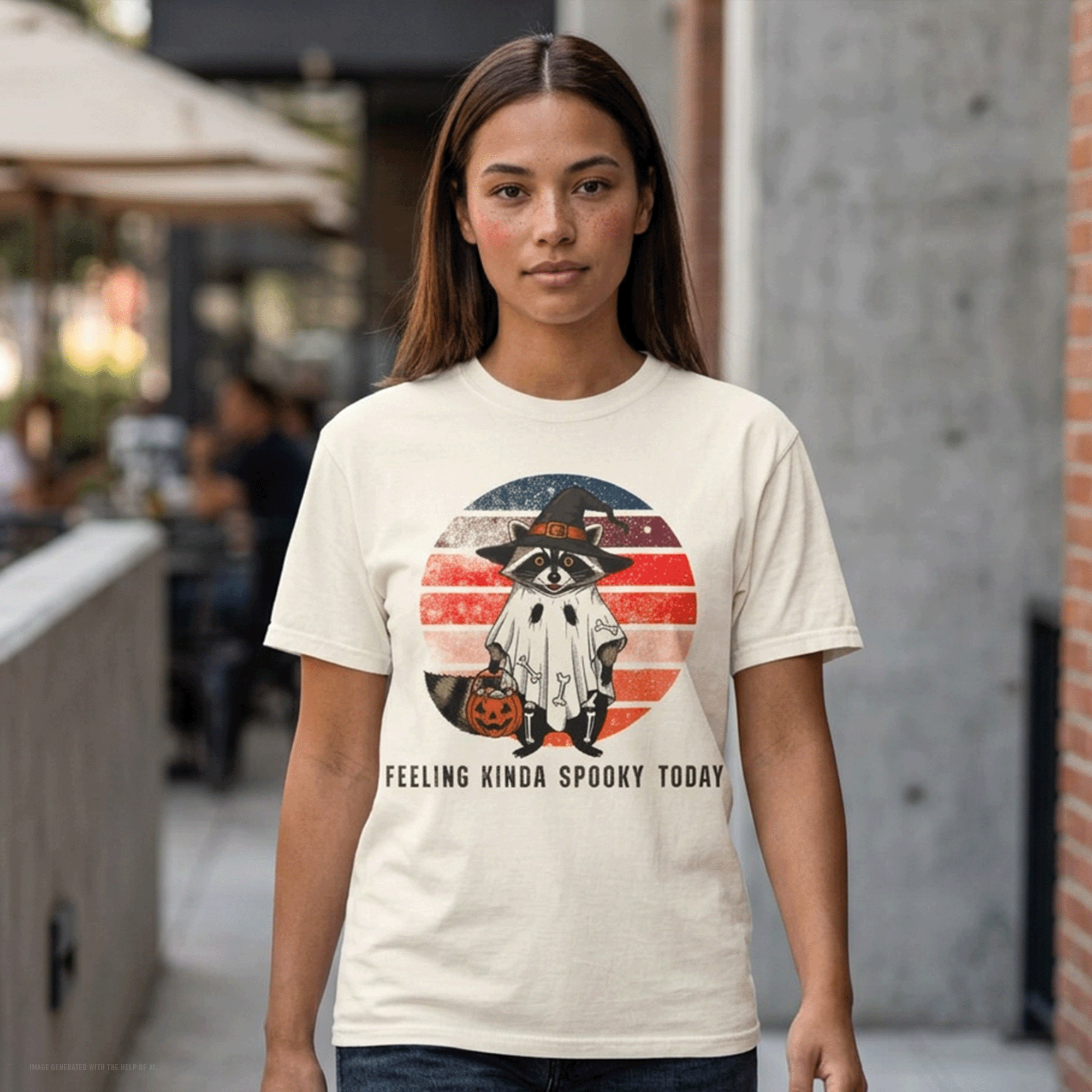 Raccoon Feeling Kinda Spooky Today Comfort Colors T-Shirt
