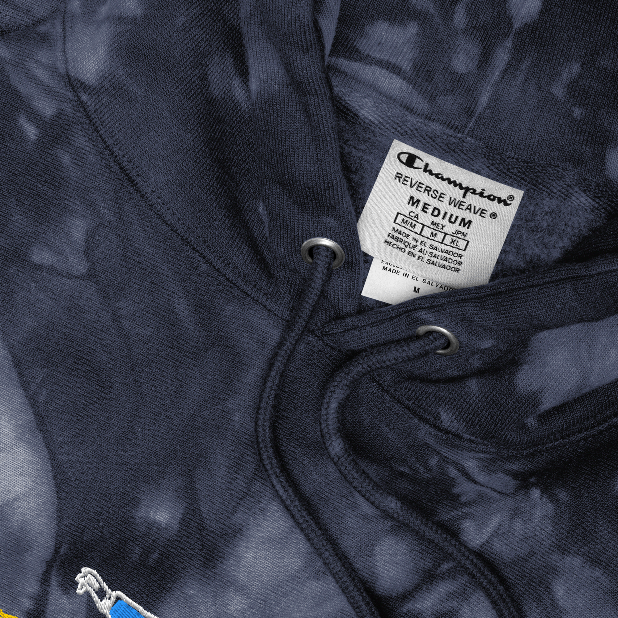 Embroidered Skateboarding Tie-dye Champion Hoodie
