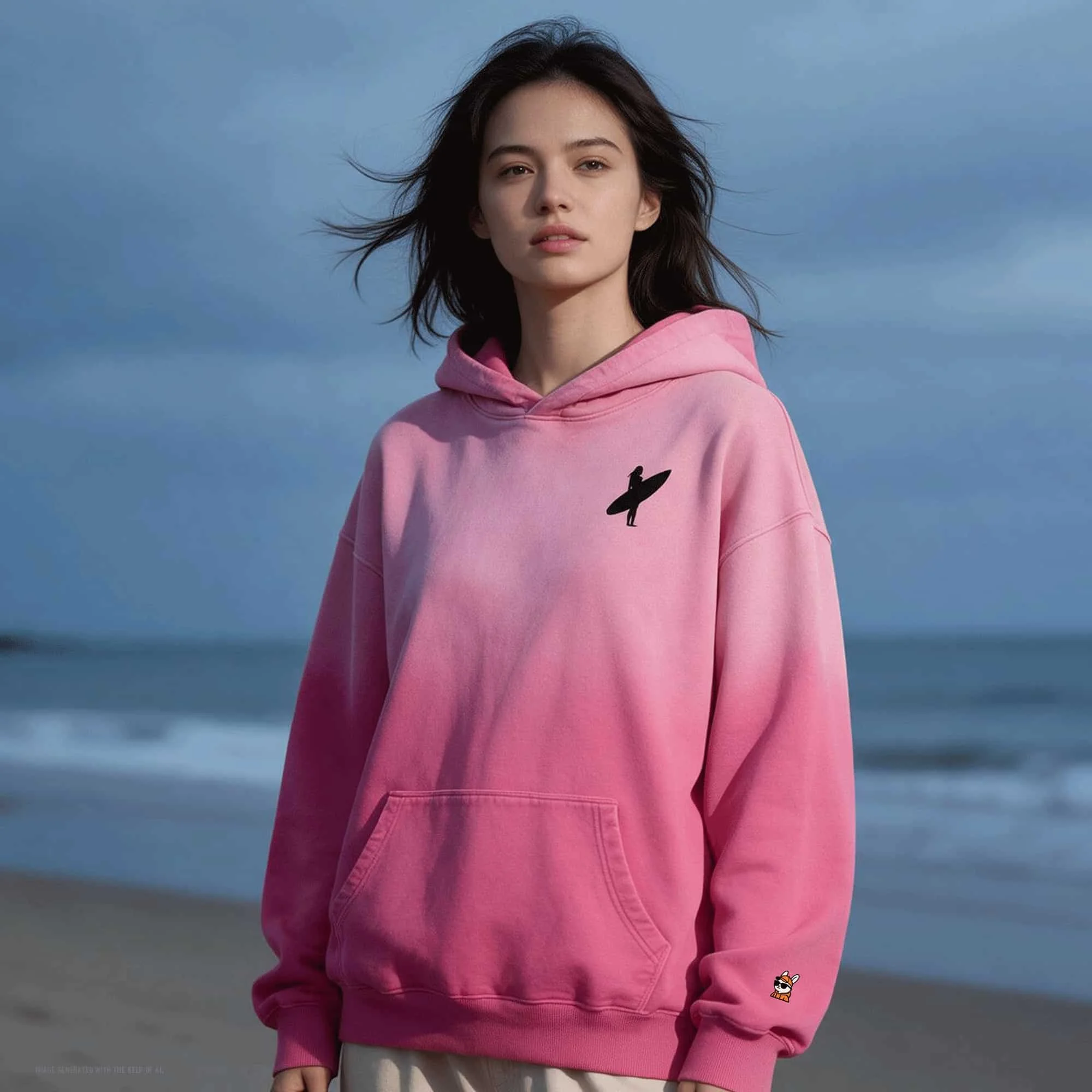 Surfer Girl Heavyweight Sun Faded Oversized Hoodie