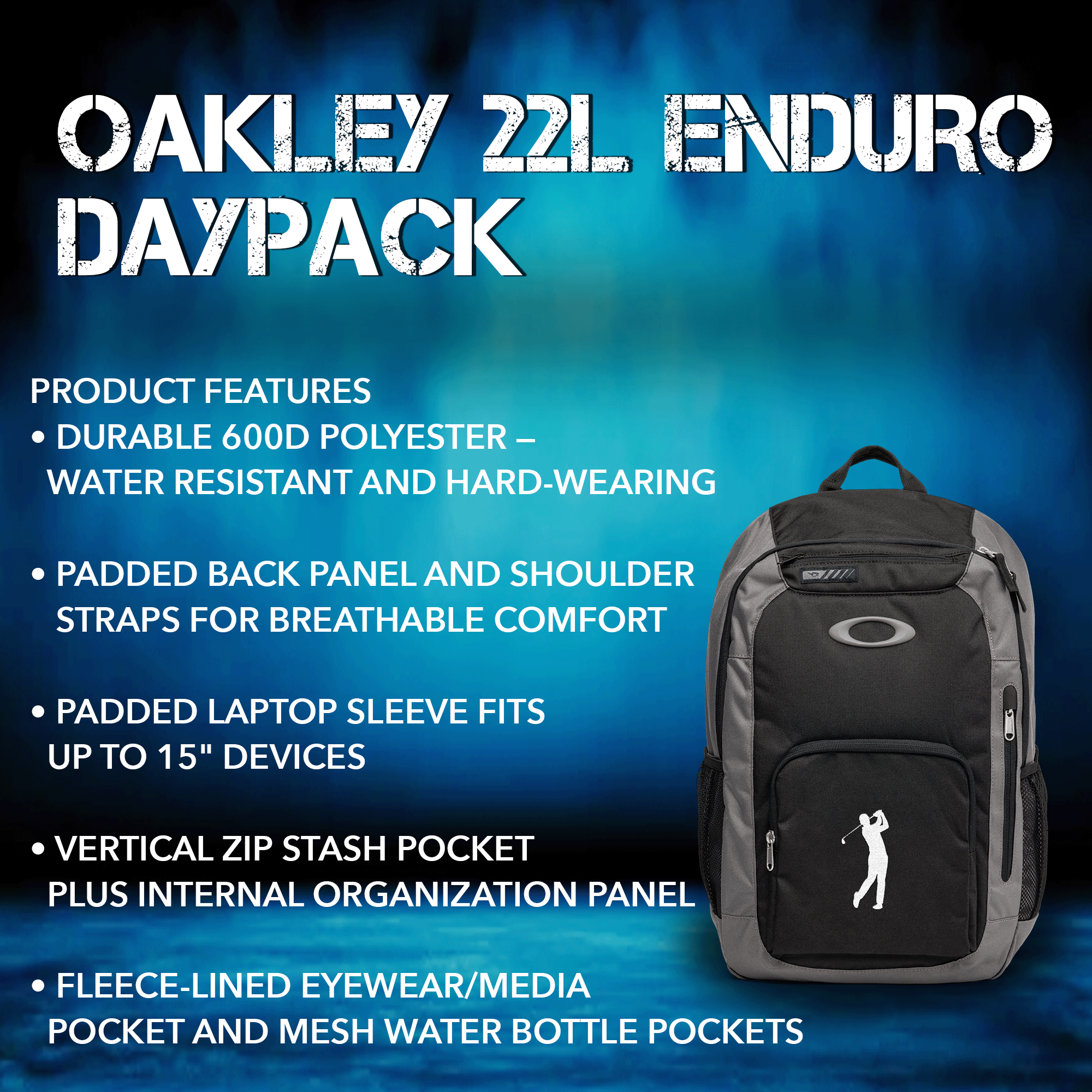 Embroidered Golf Silhouette Oakley 22L Enduro Daypack