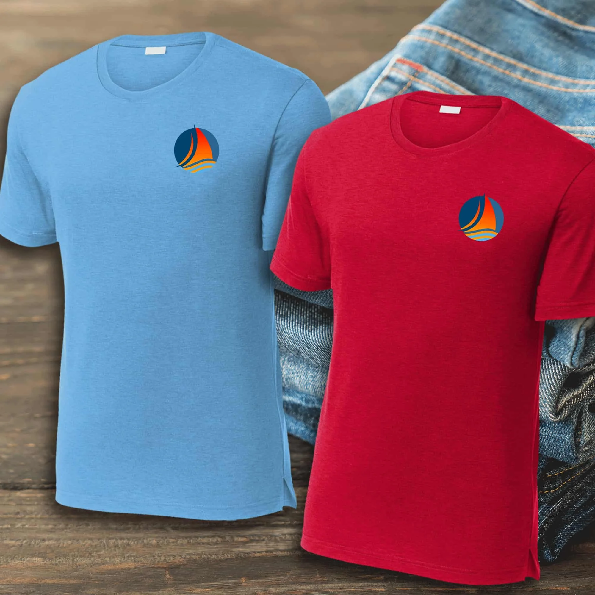 Sunset Sailboat PosiCharge Strive Tee